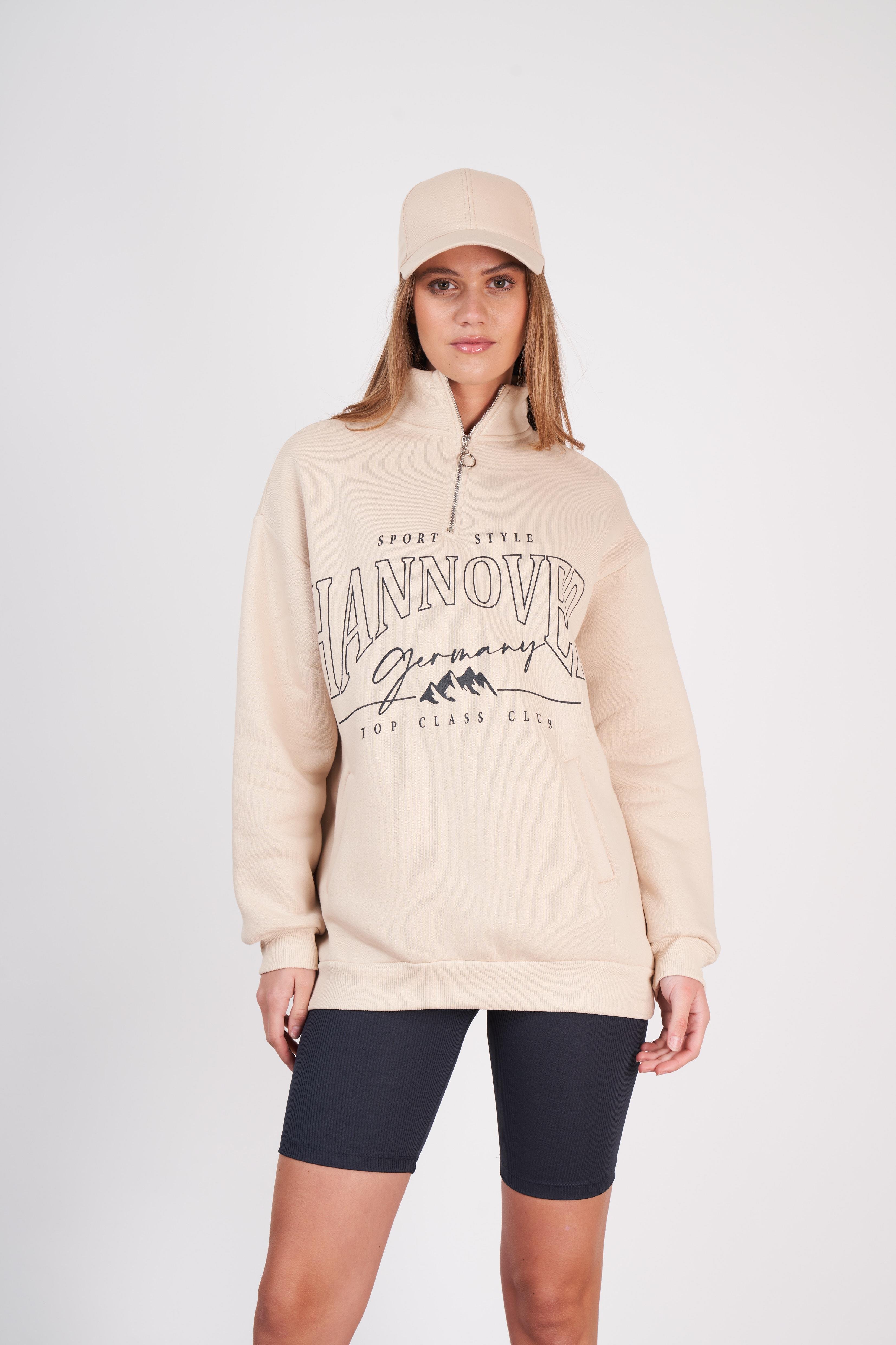 Hannover Baskılı Sweatshirt Taş