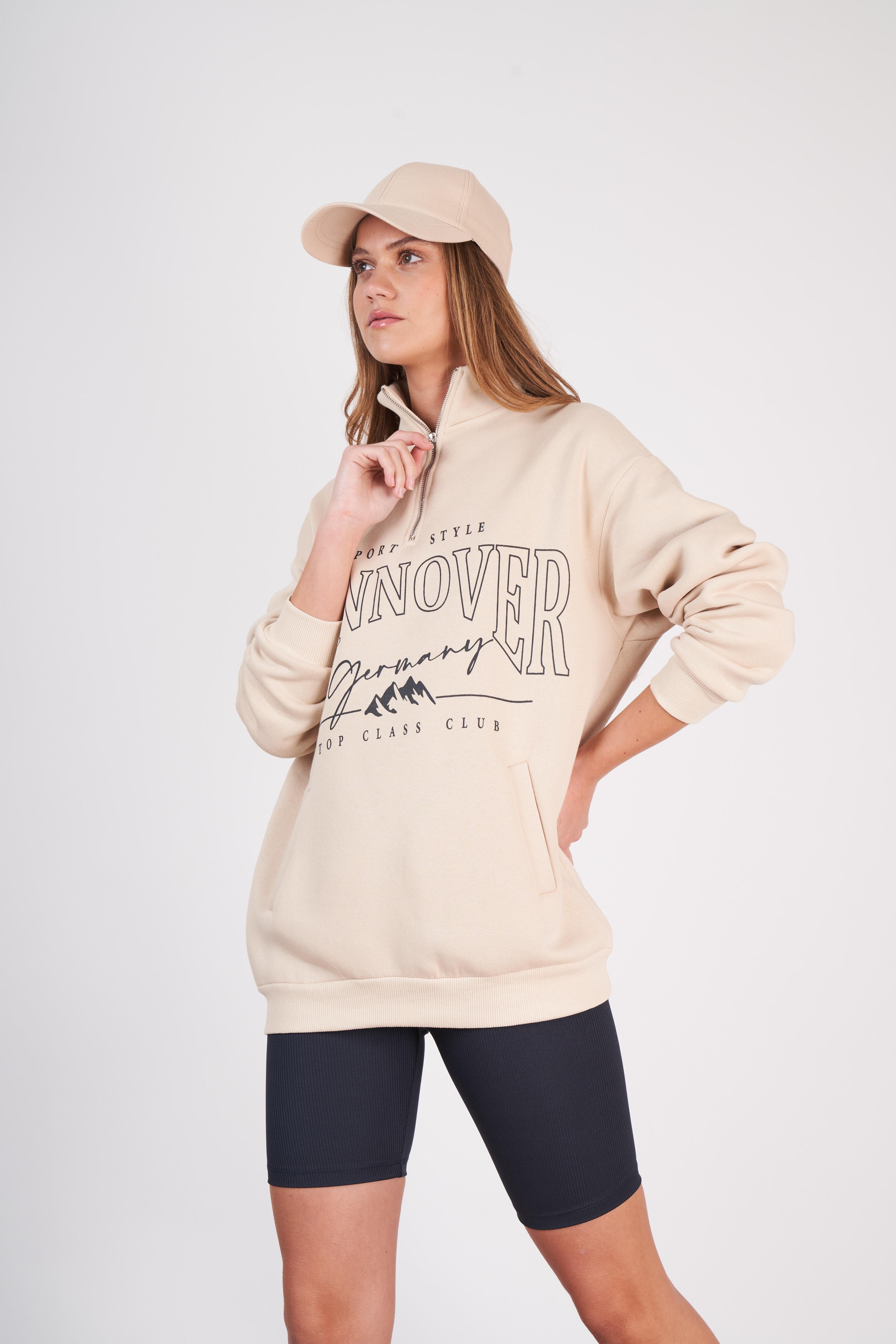 Hannover Baskılı Sweatshirt Taş