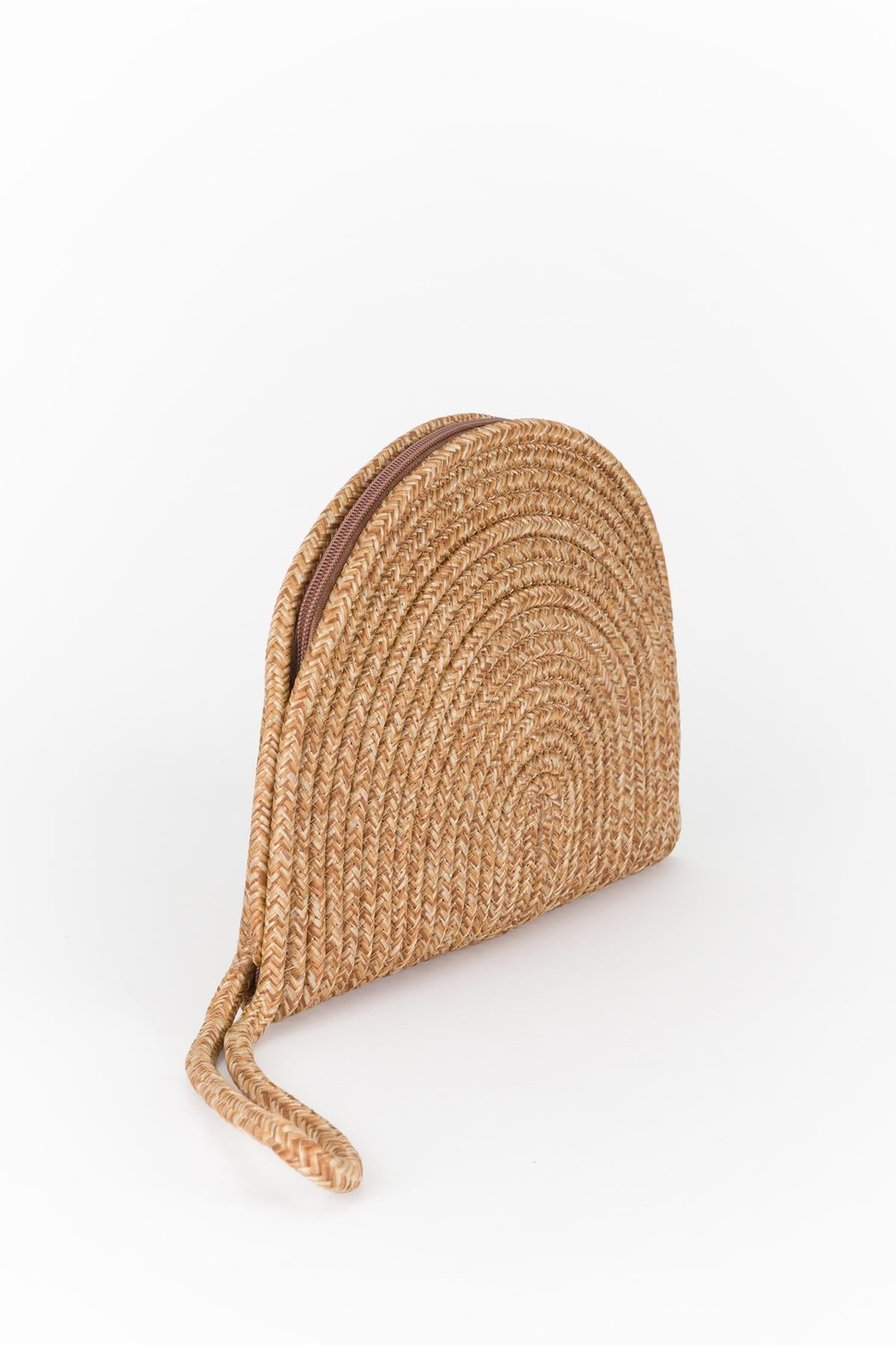 Hasır Clutch Çanta Bej