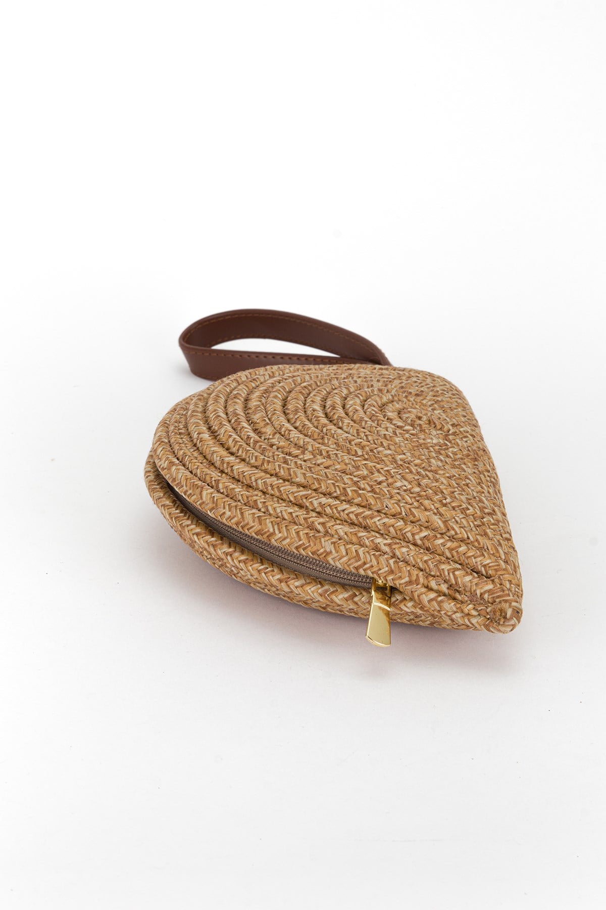 Hasır Midi Clutch Çanta Bej