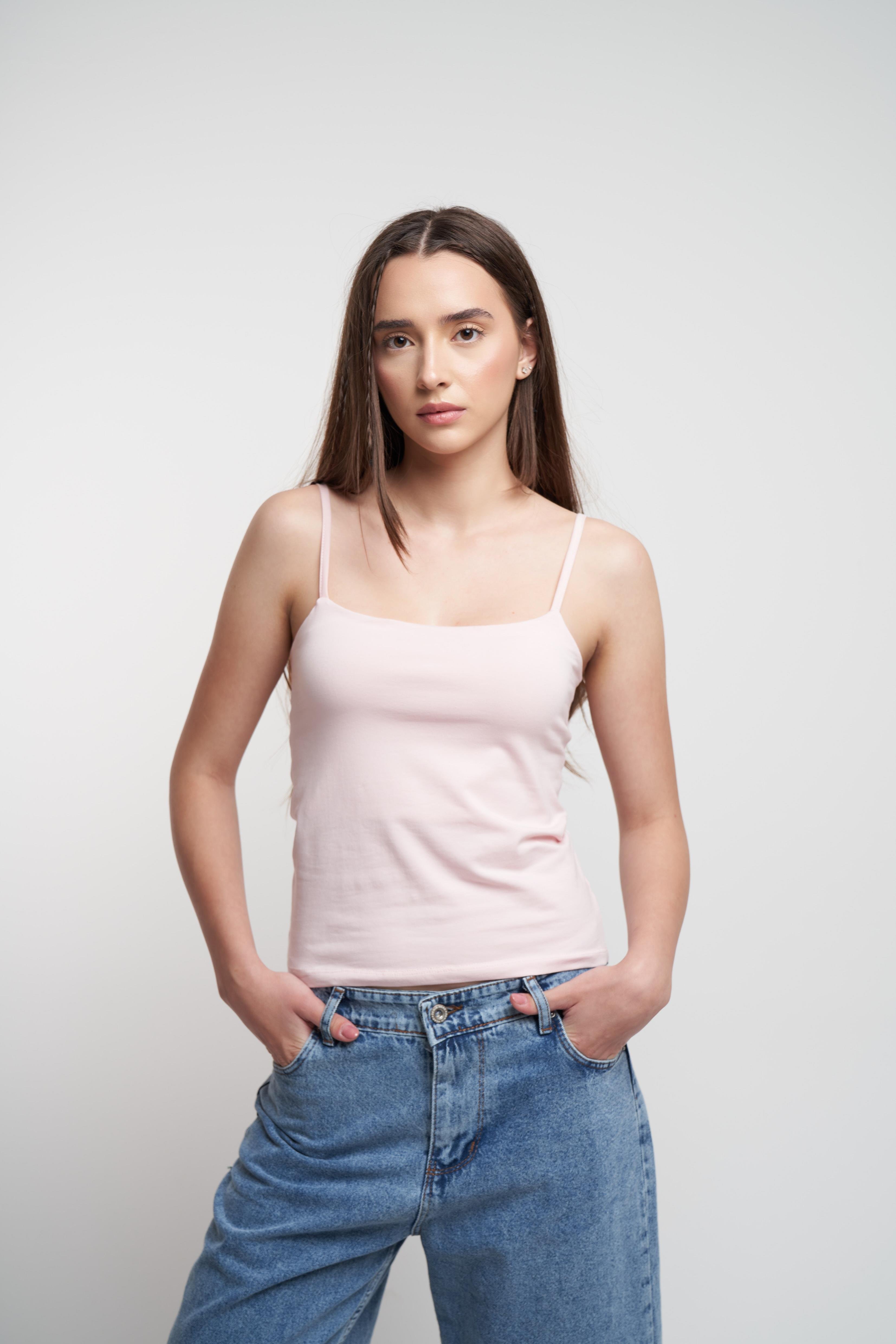 İp Askılı Bluz Toz Pembe