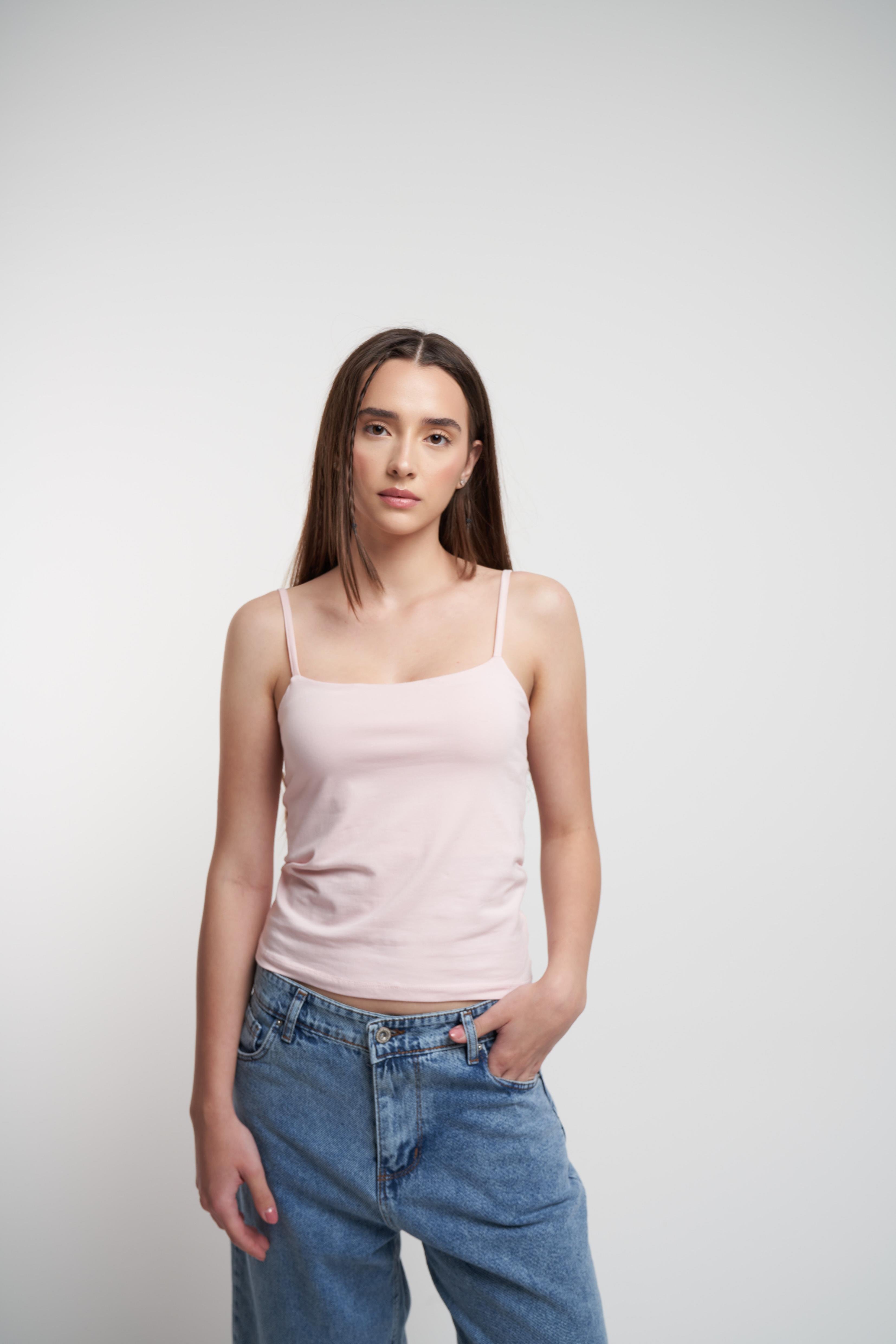 İp Askılı Bluz Toz Pembe