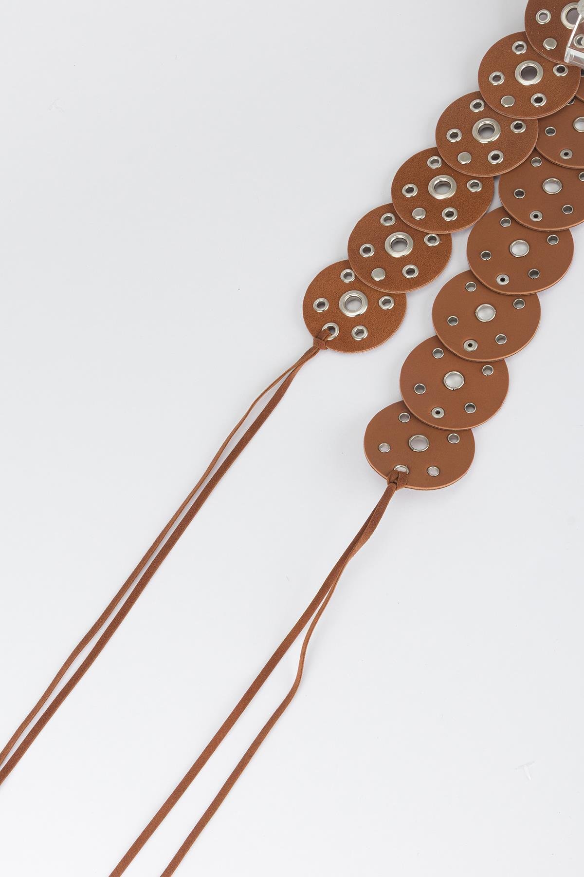 İpli Shakira Model Süet Kemer Taba