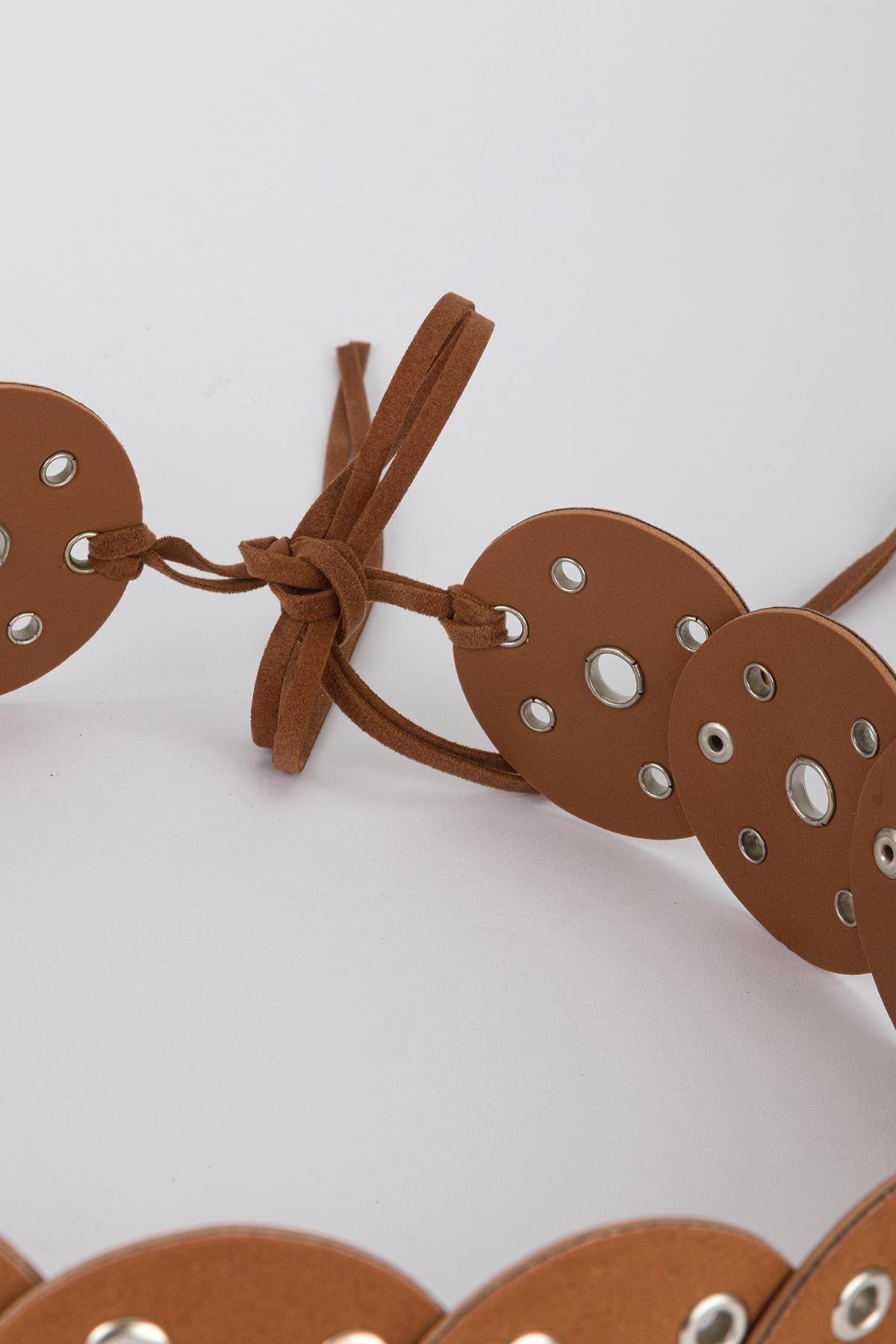 İpli Shakira Model Süet Kemer Taba