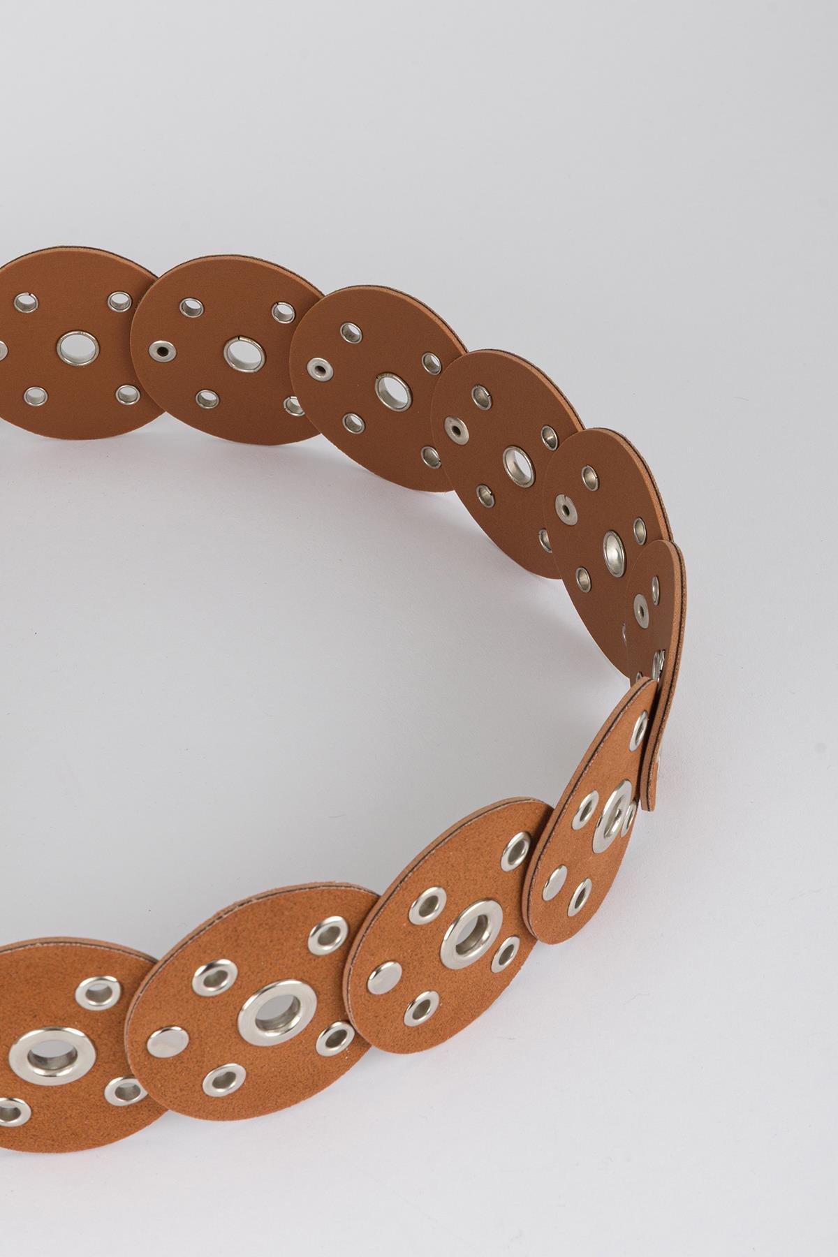 İpli Shakira Model Süet Kemer Taba