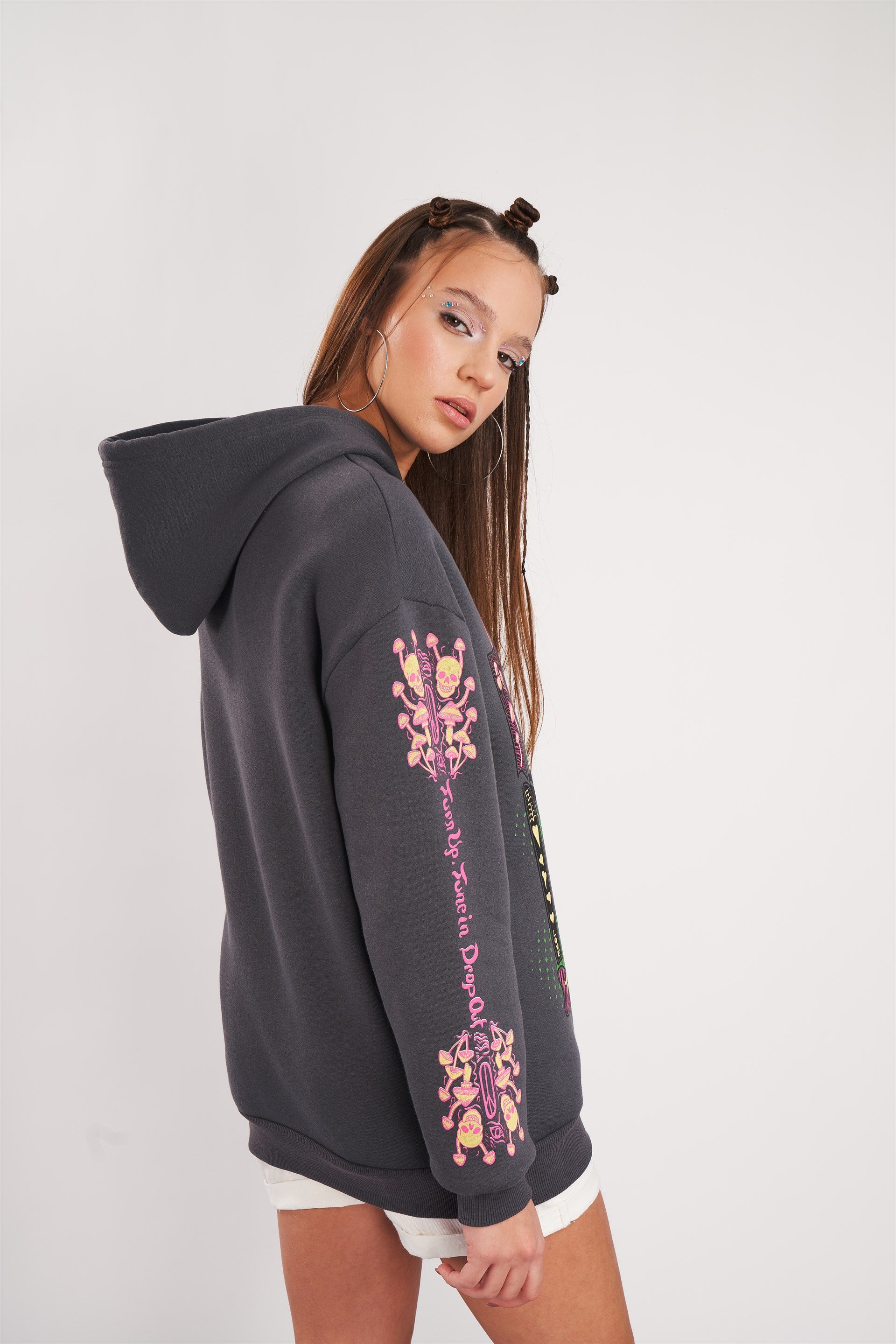 İskelet Baskılı Sweatshirt
