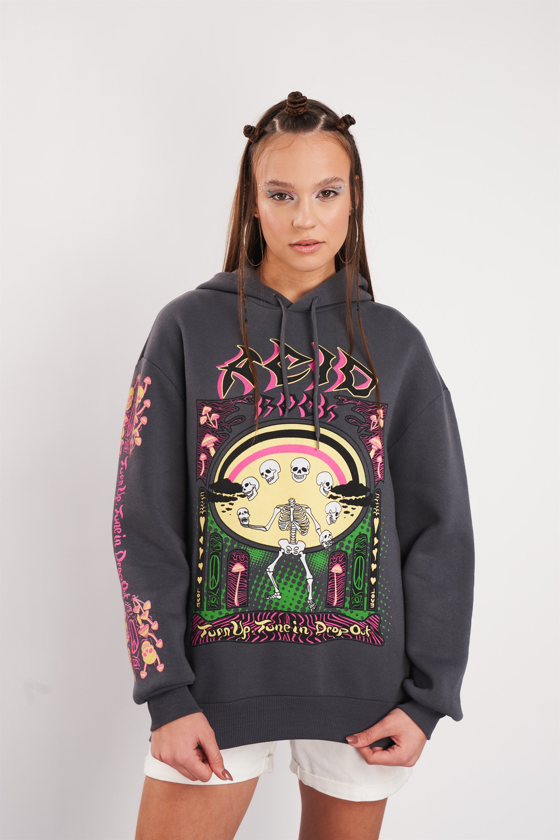 İskelet Baskılı Sweatshirt