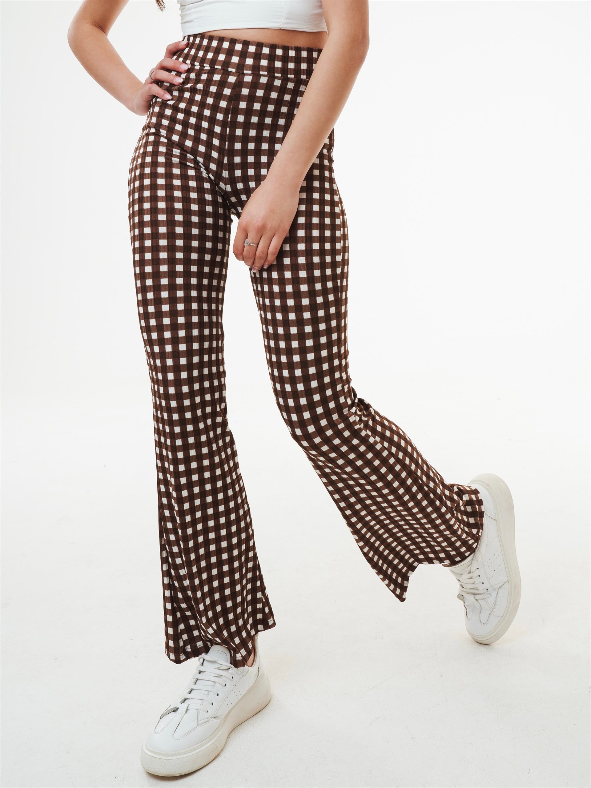 İspanyol Paça Desenli Pantolon