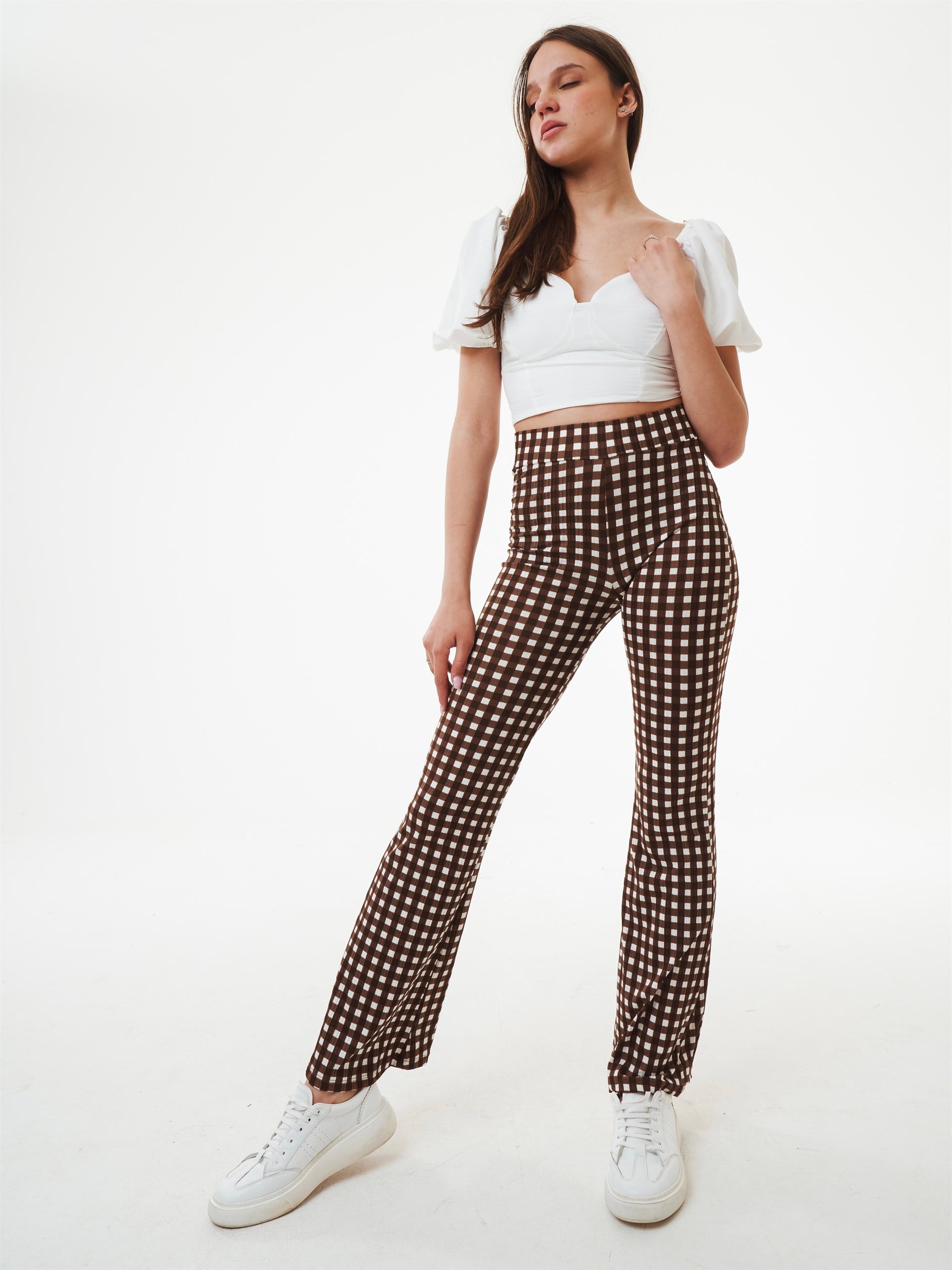 İspanyol Paça Desenli Pantolon