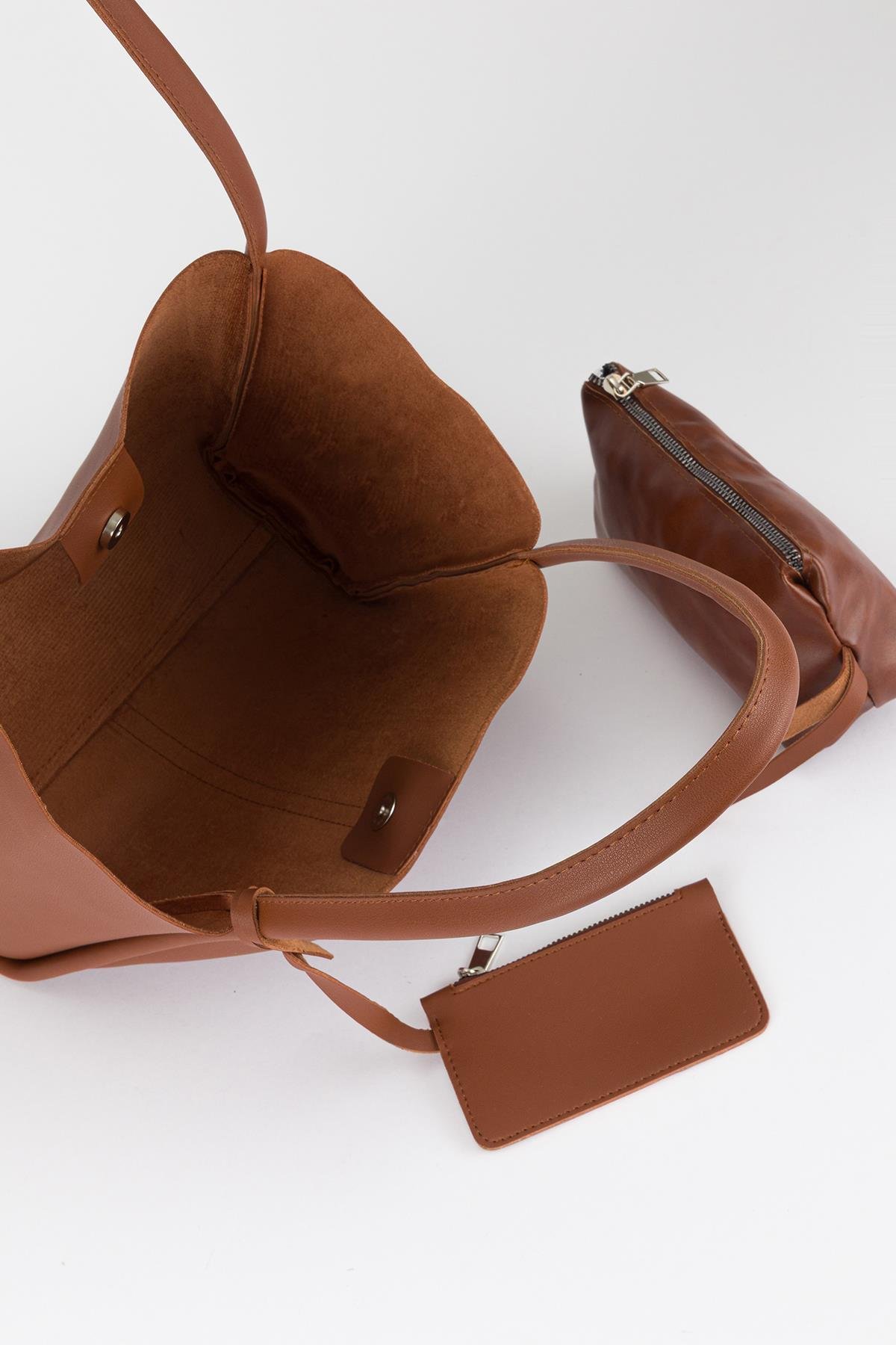 Kanse Salaş Omuz Çantası Taba