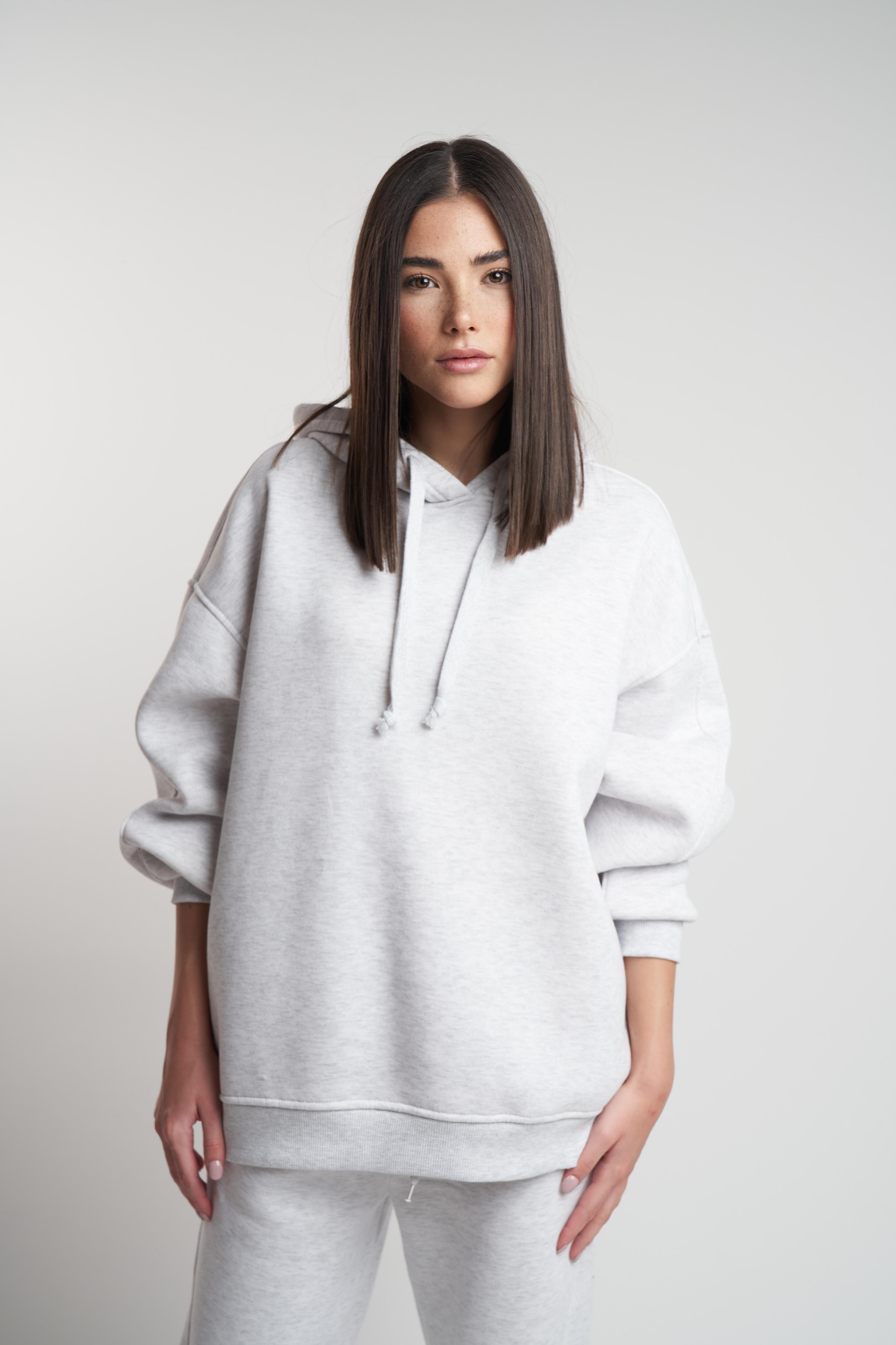Kapüşonlu Basic Sweatshirt Karmelanj