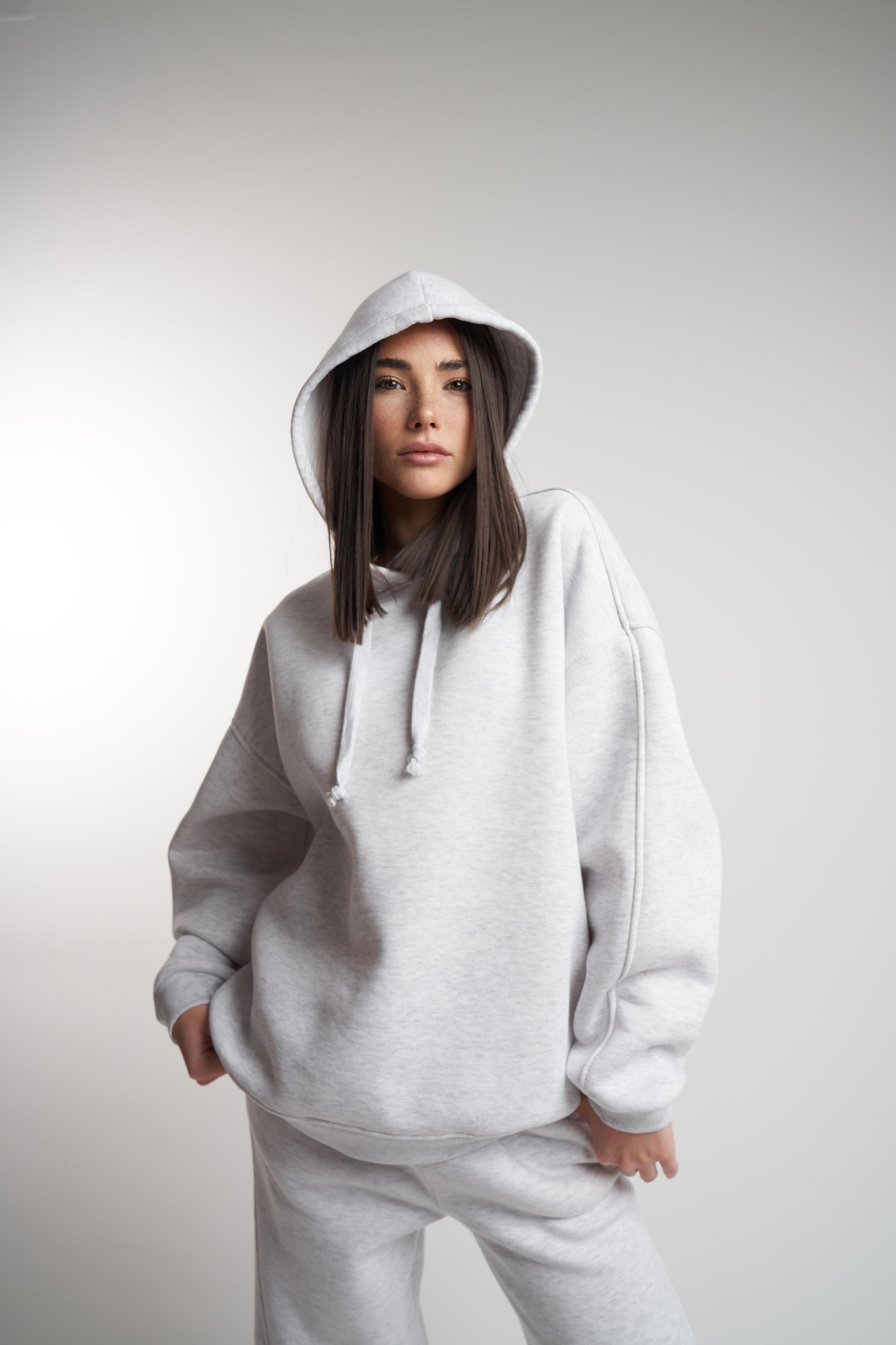 Kapüşonlu Basic Sweatshirt Karmelanj