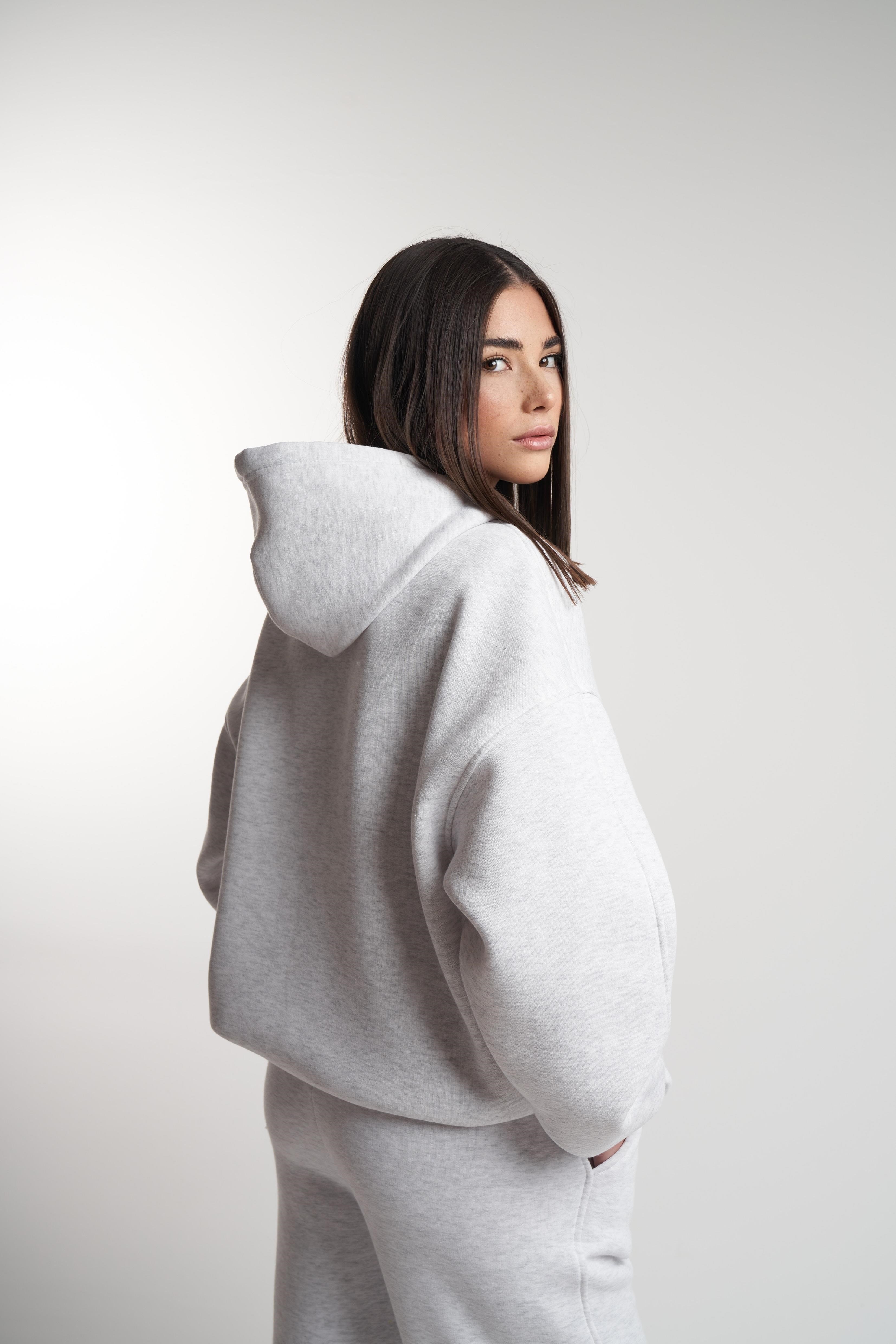 Kapüşonlu Basic Sweatshirt Karmelanj