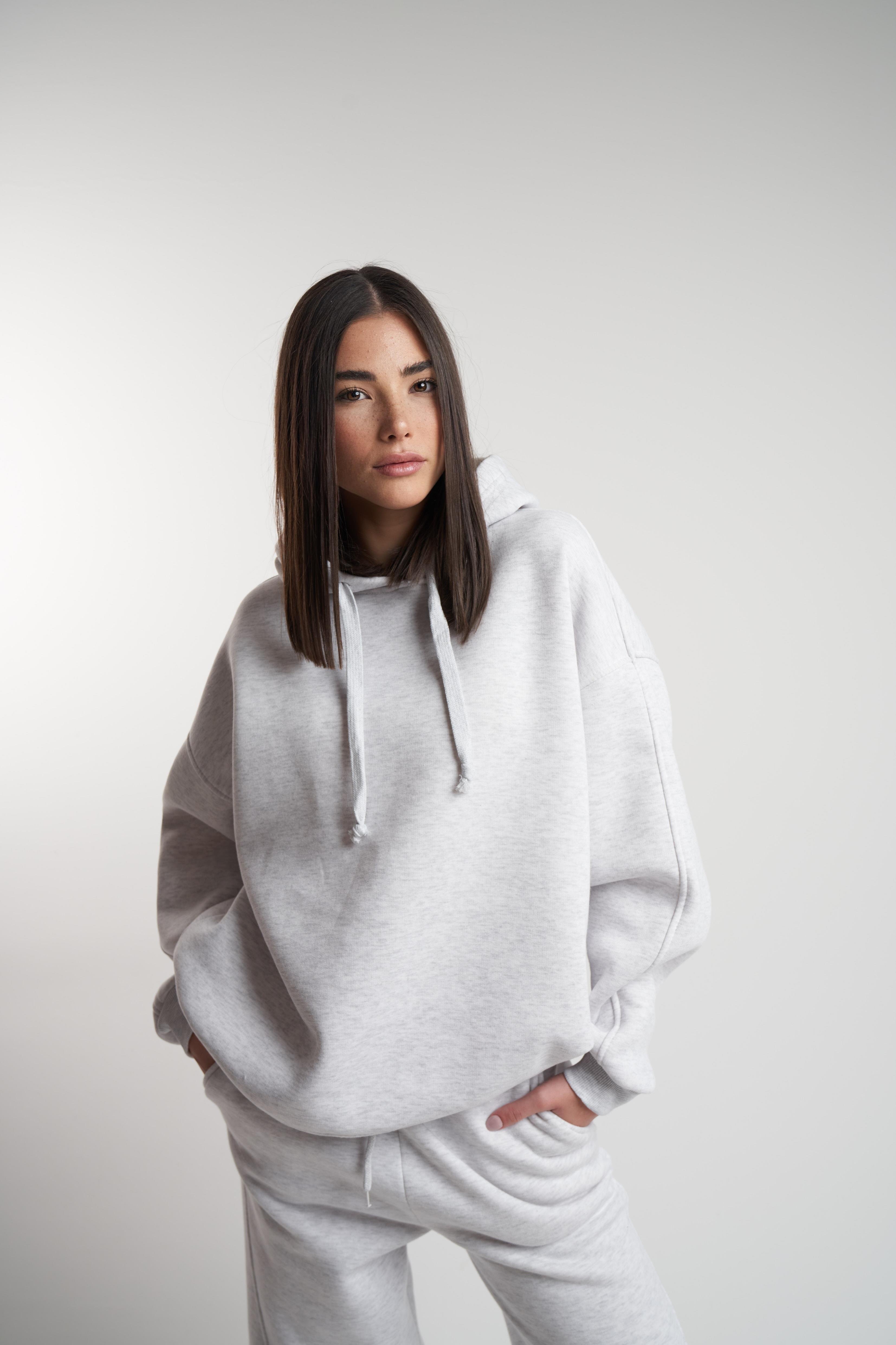 Kapüşonlu Basic Sweatshirt Karmelanj
