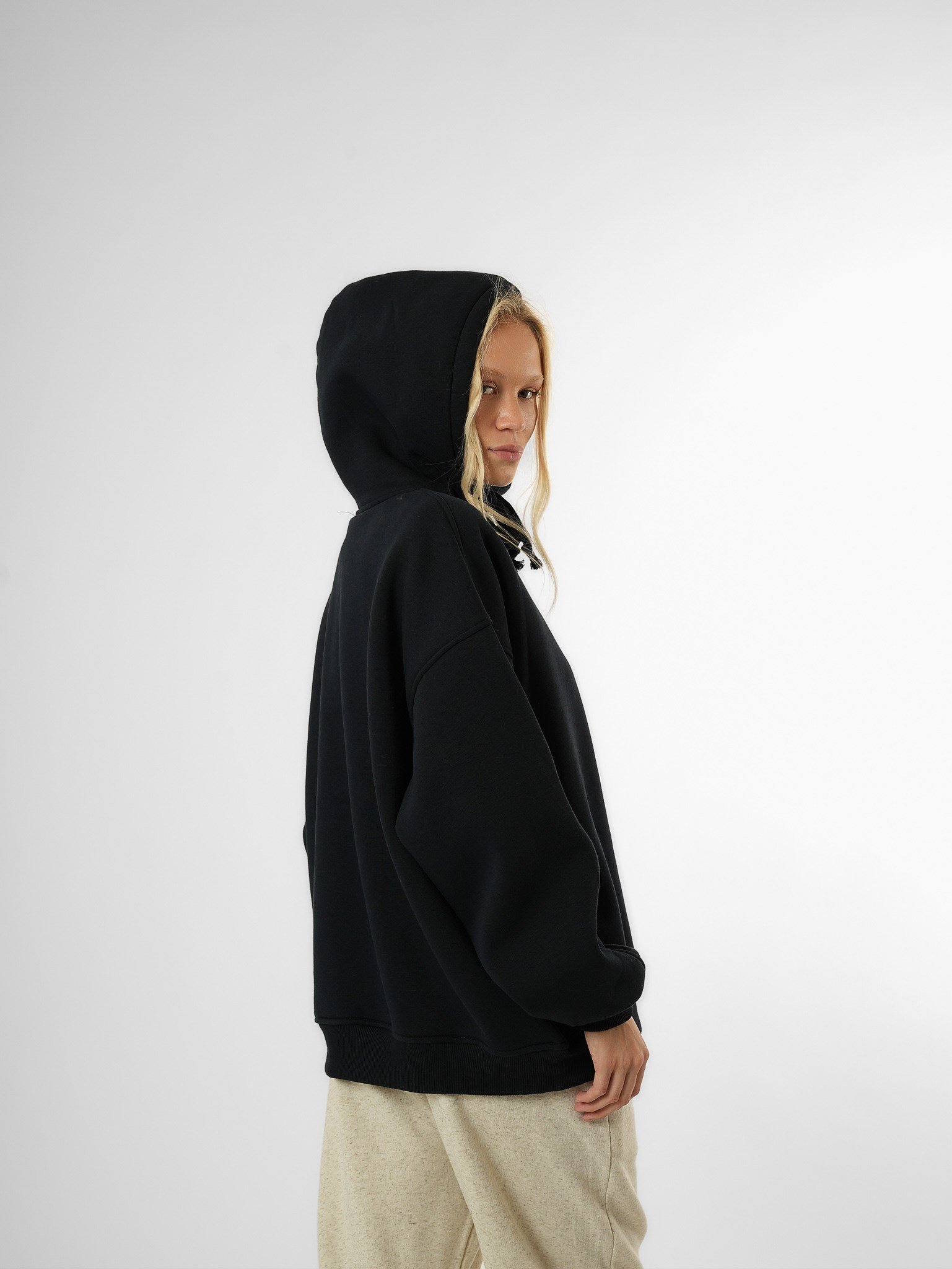Kapüşonlu Basic Sweatshirt Lacivert
