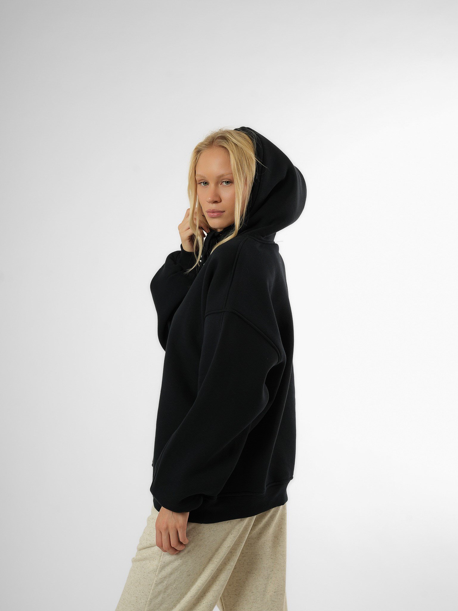 Kapüşonlu Basic Sweatshirt Lacivert