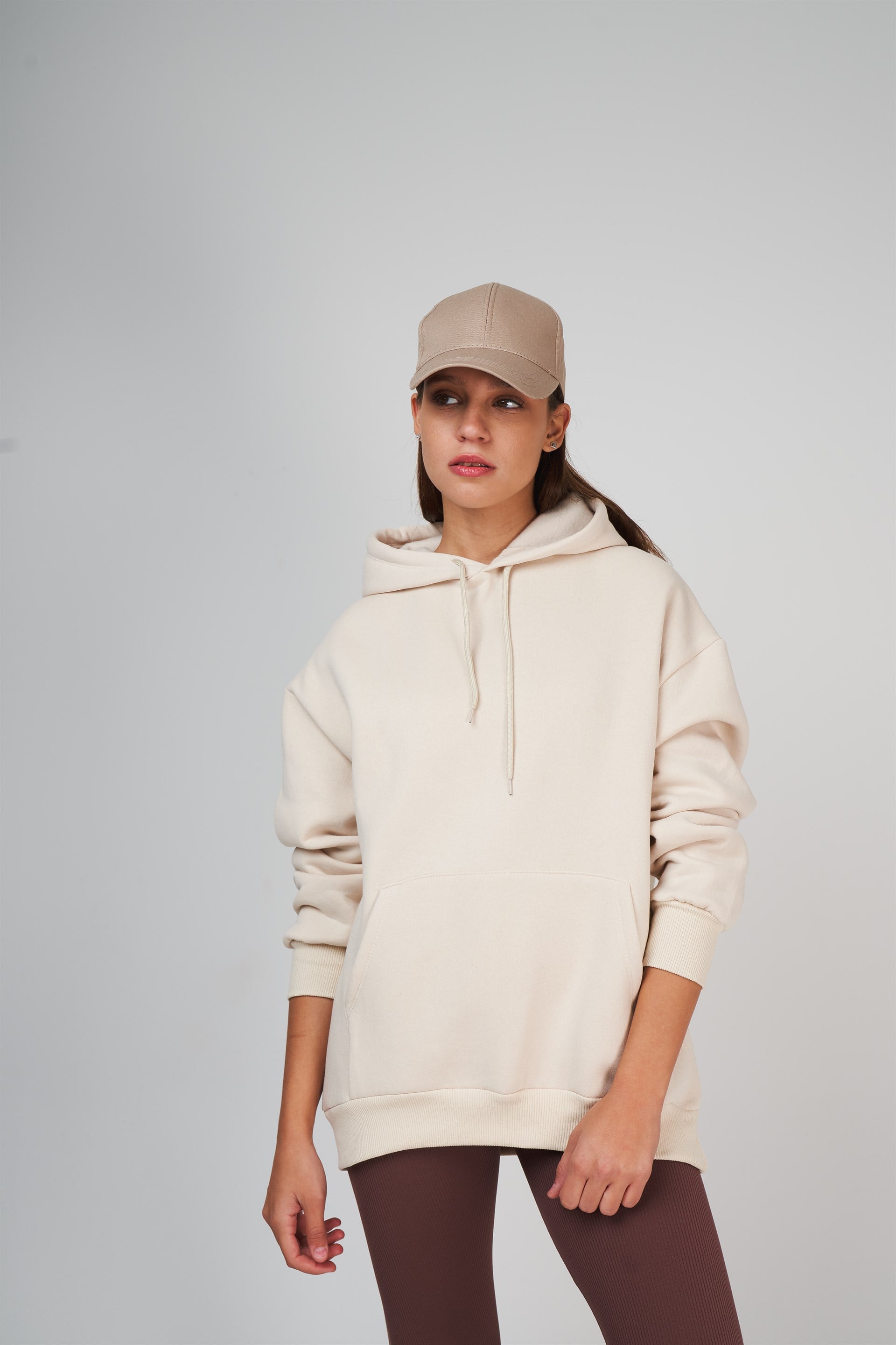 Kapüşonlu Baskılı Sweatshirt