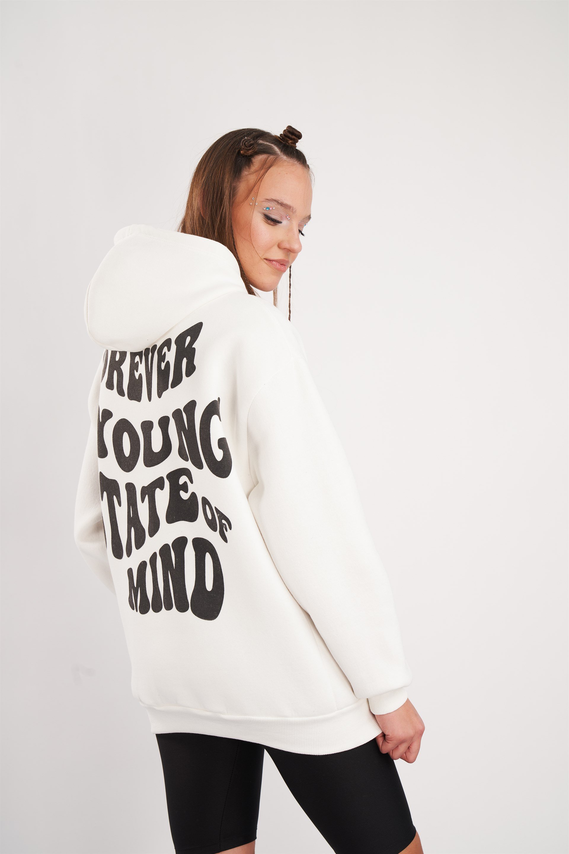 Kapüşonlu Baskılı Sweatshirt