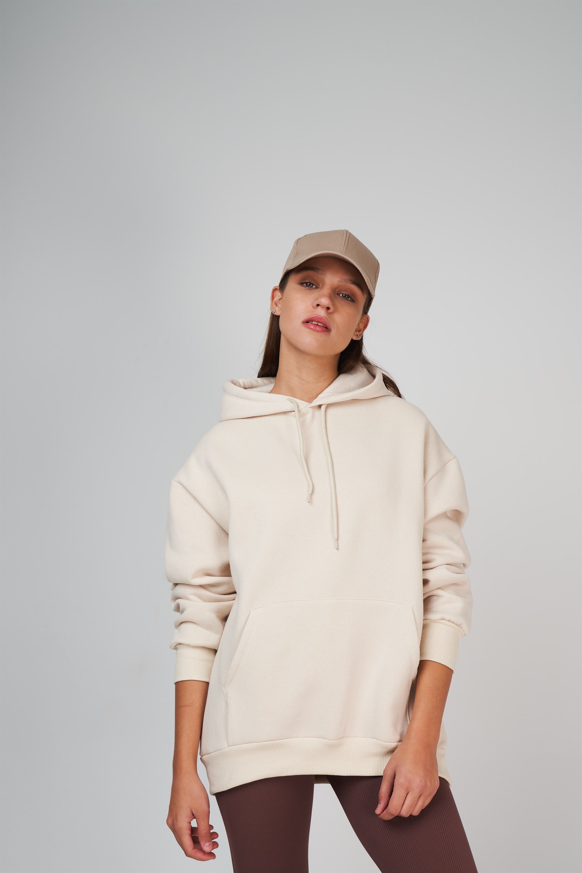 Kapüşonlu Baskılı Sweatshirt