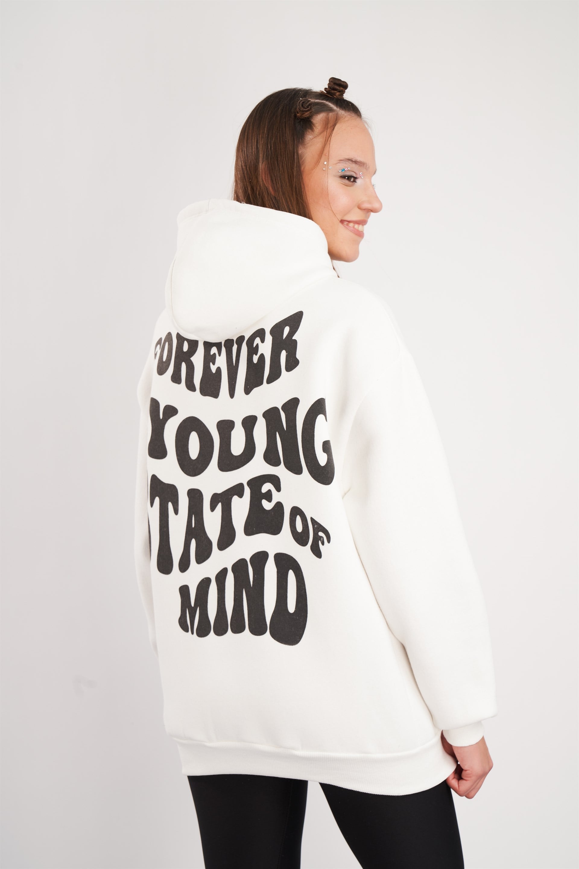 Kapüşonlu Baskılı Sweatshirt
