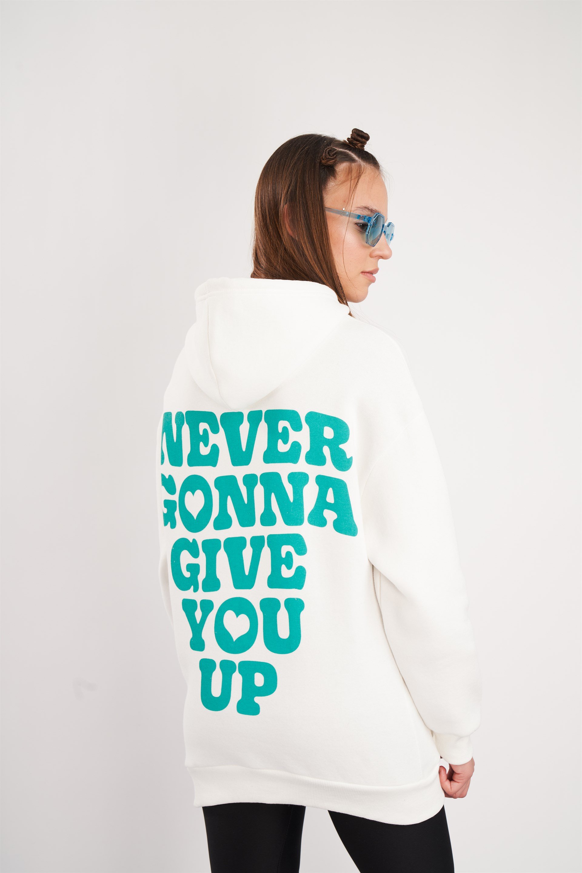 Kapüşonlu Baskılı Sweatshirt