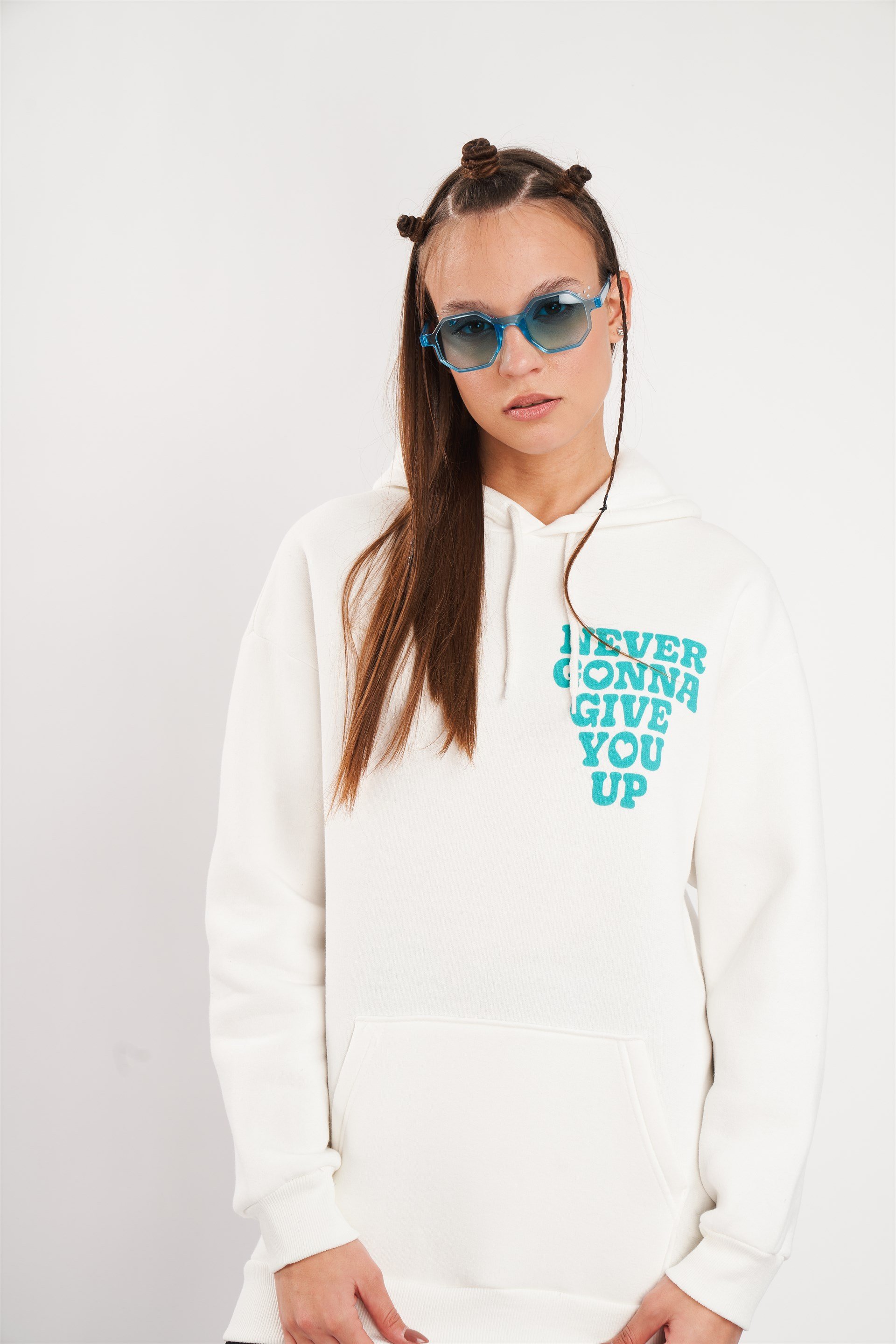 Kapüşonlu Baskılı Sweatshirt