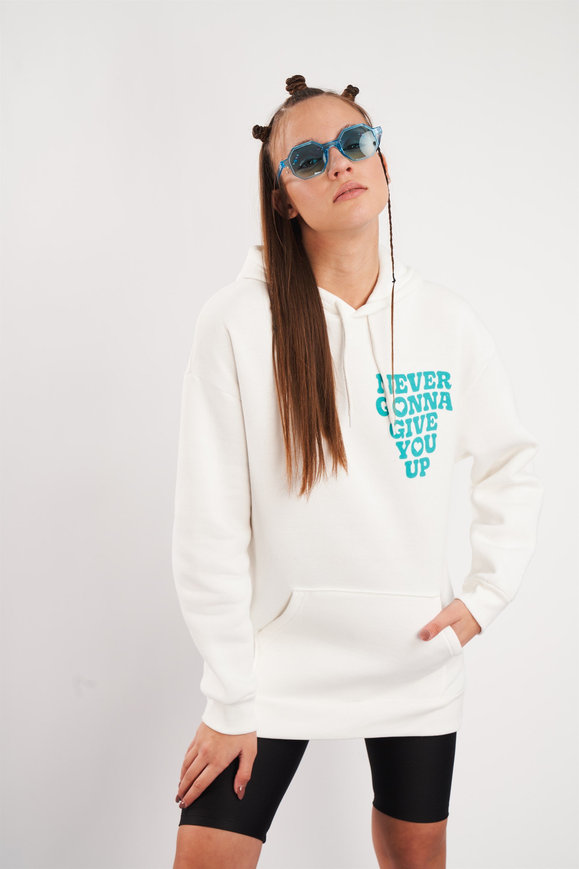Kapüşonlu Baskılı Sweatshirt
