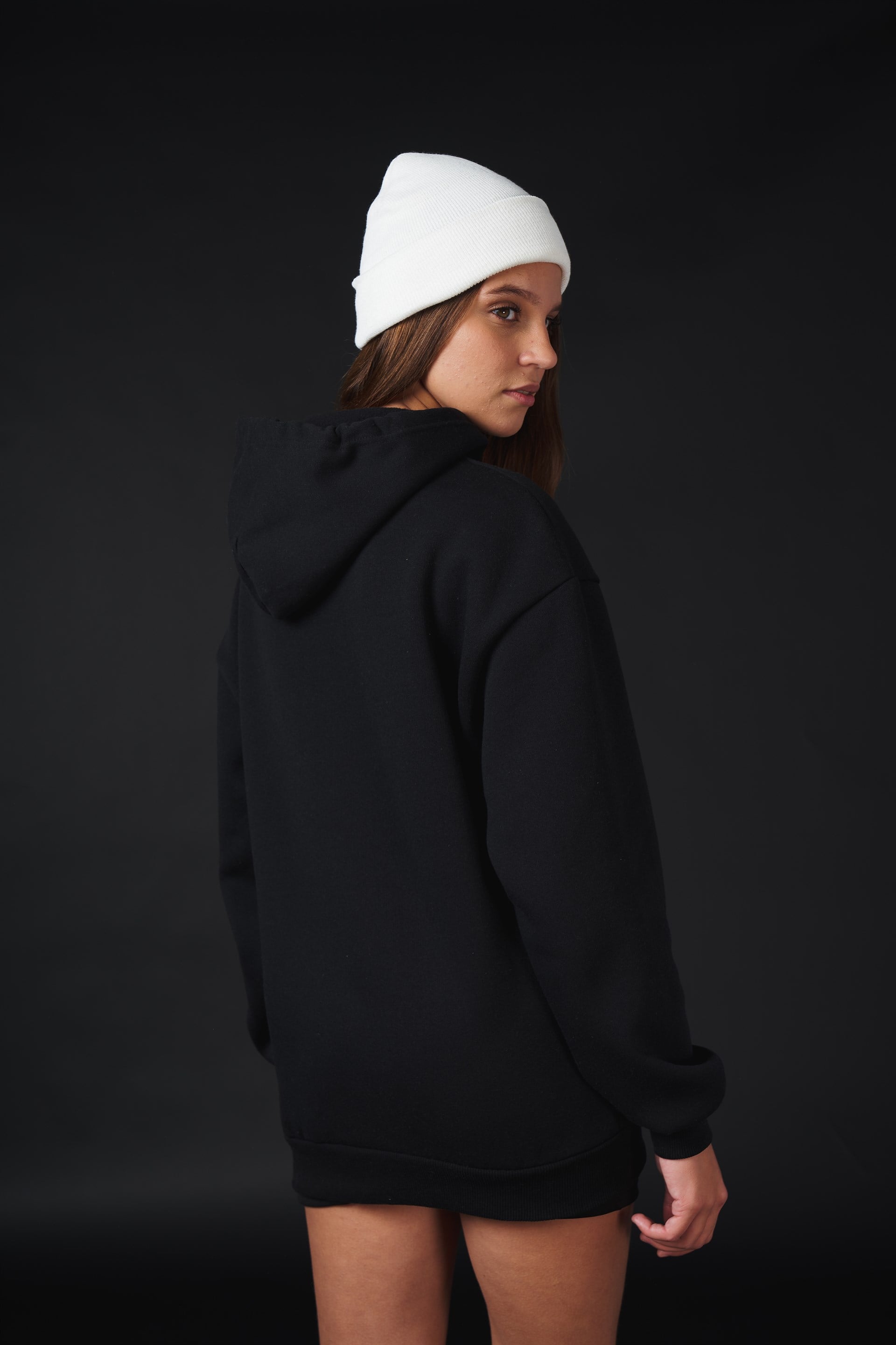 Kapüşonlu İskelet Baskılı Sweatshirt