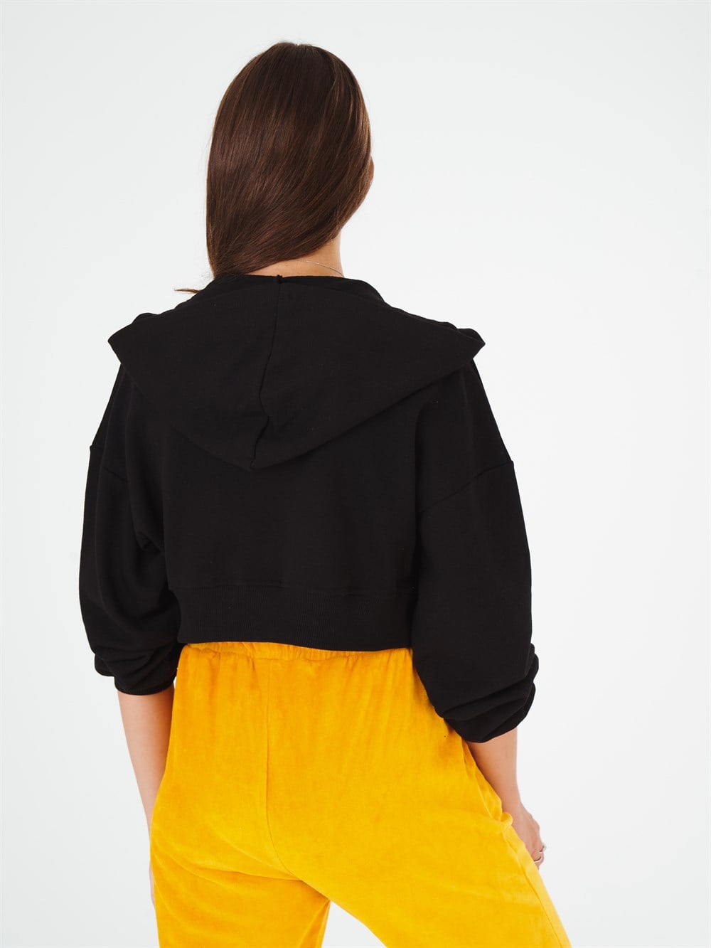 Kapüşonlu Kanguru Cep Sweatshirt Ceket