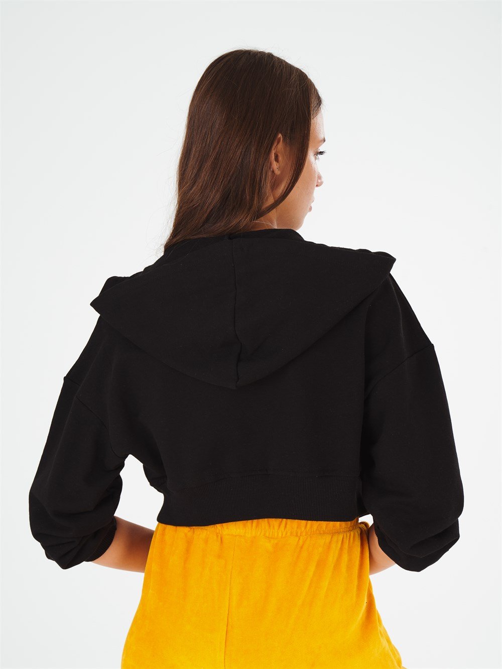Kapüşonlu Kanguru Cep Sweatshirt Ceket