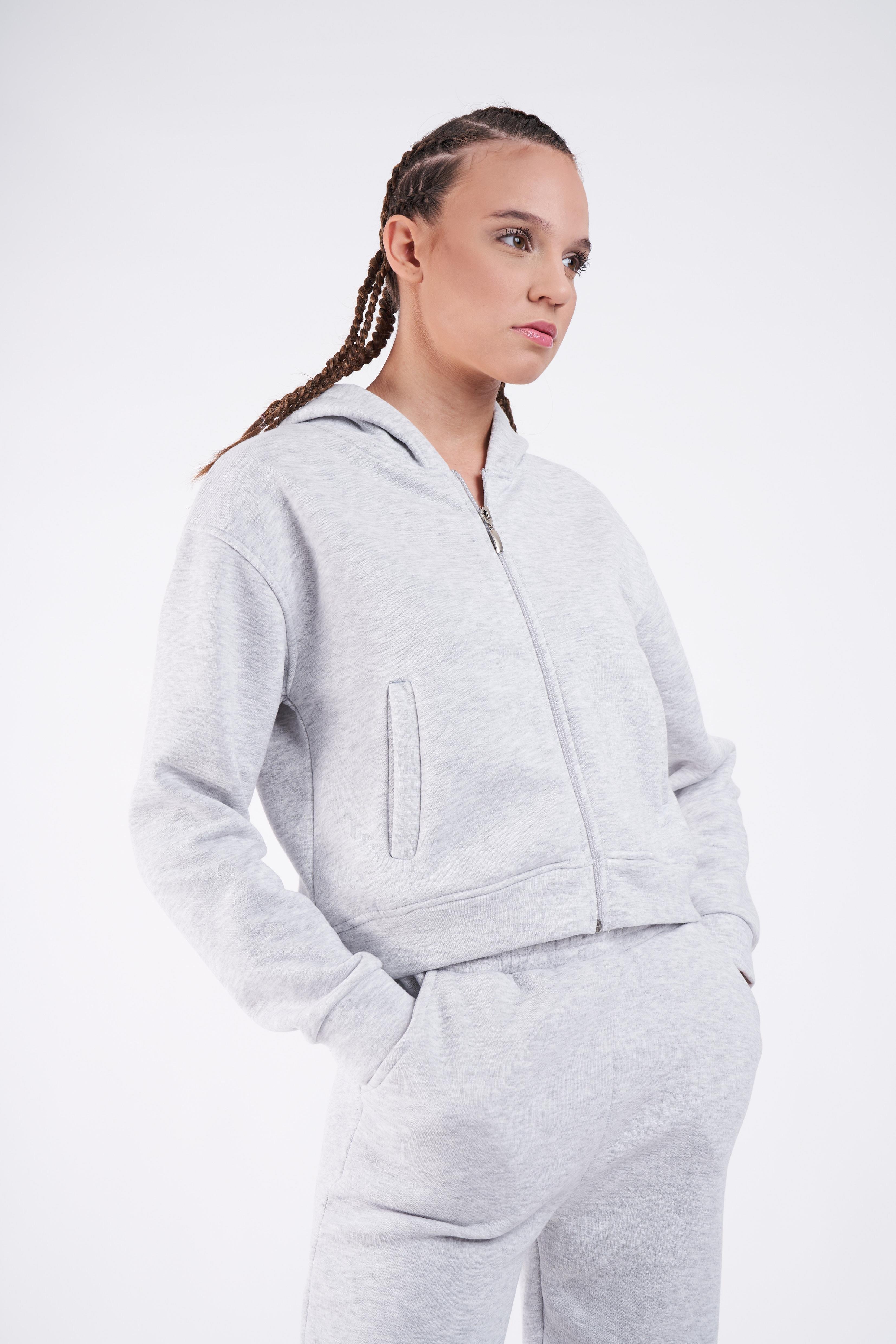 Kapüşonlu Kısa Sweatshirt Ceket