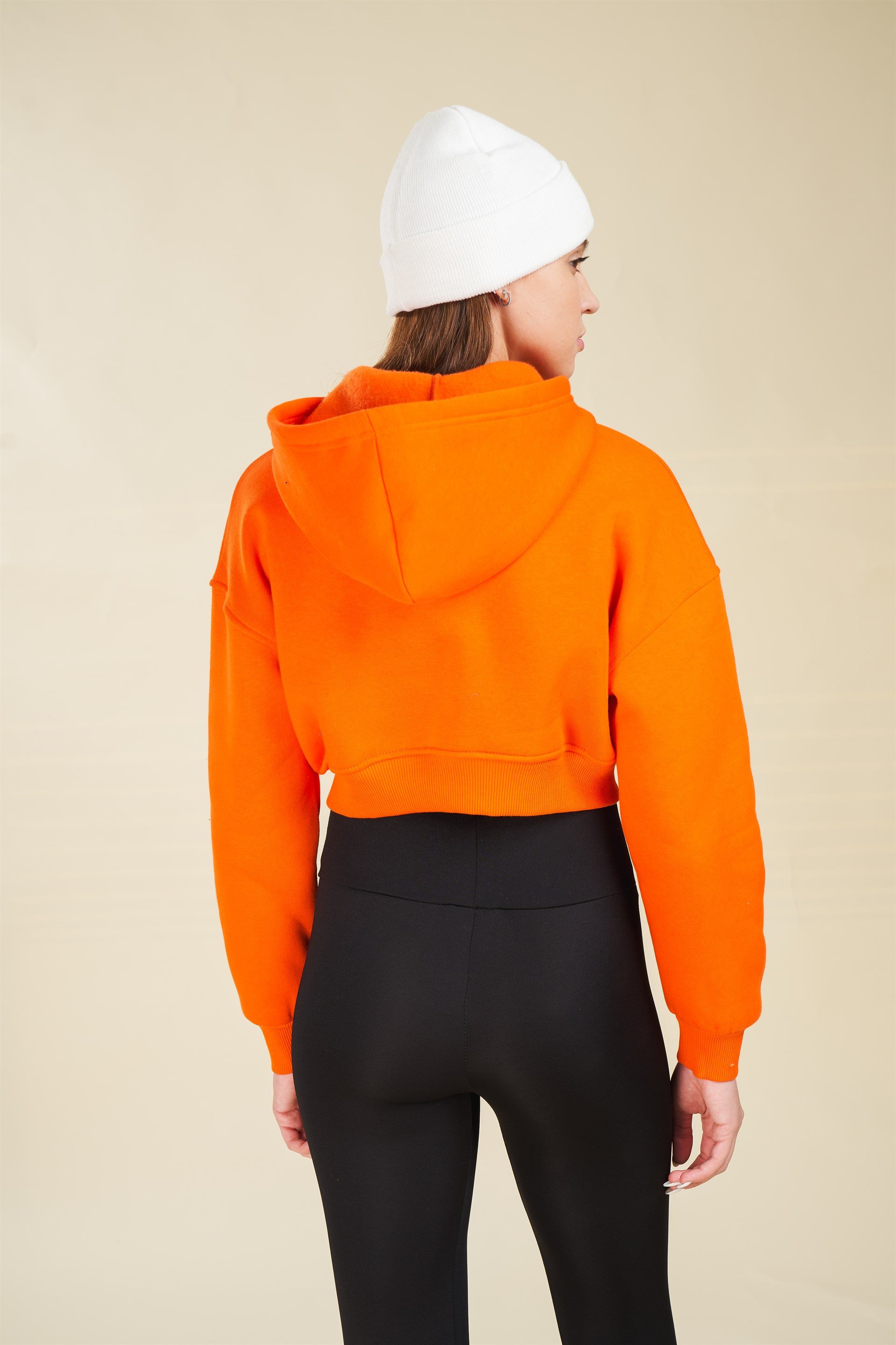Kapüşonlu Kısa Sweatshirt Ceket