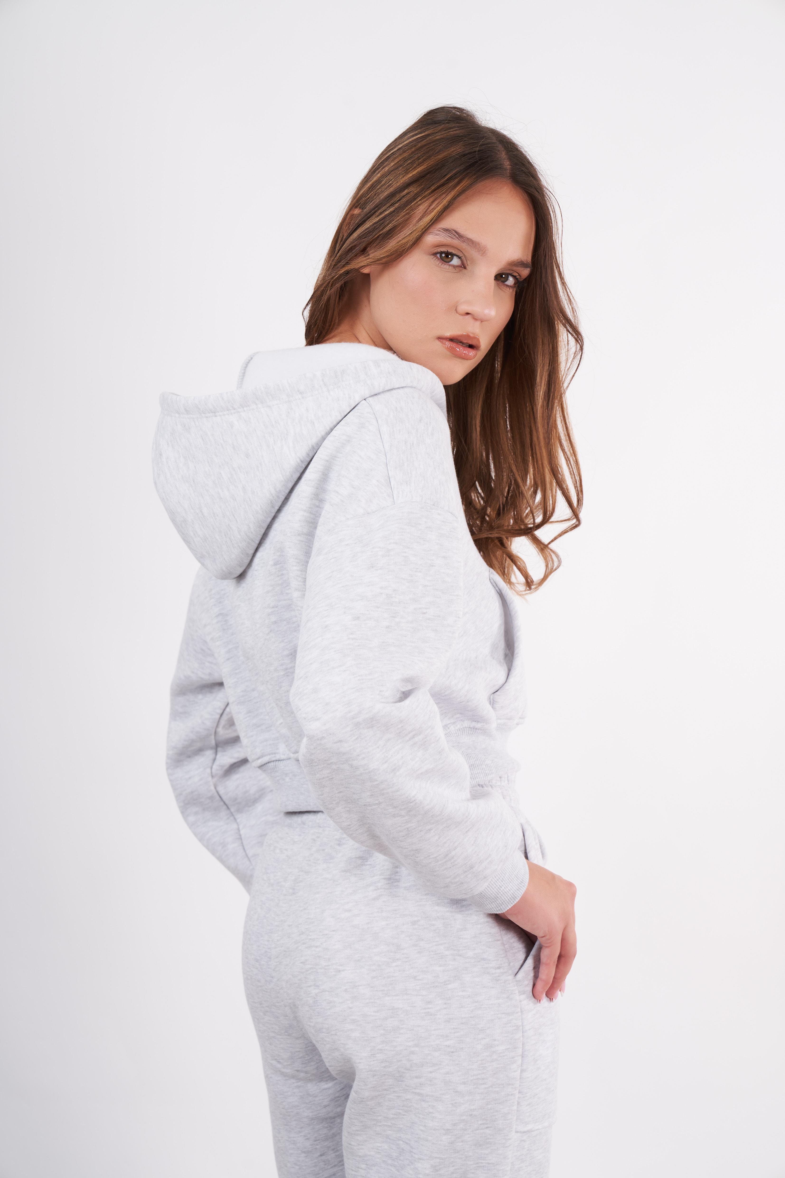 Kapüşonlu Kısa Sweatshirt Ceket
