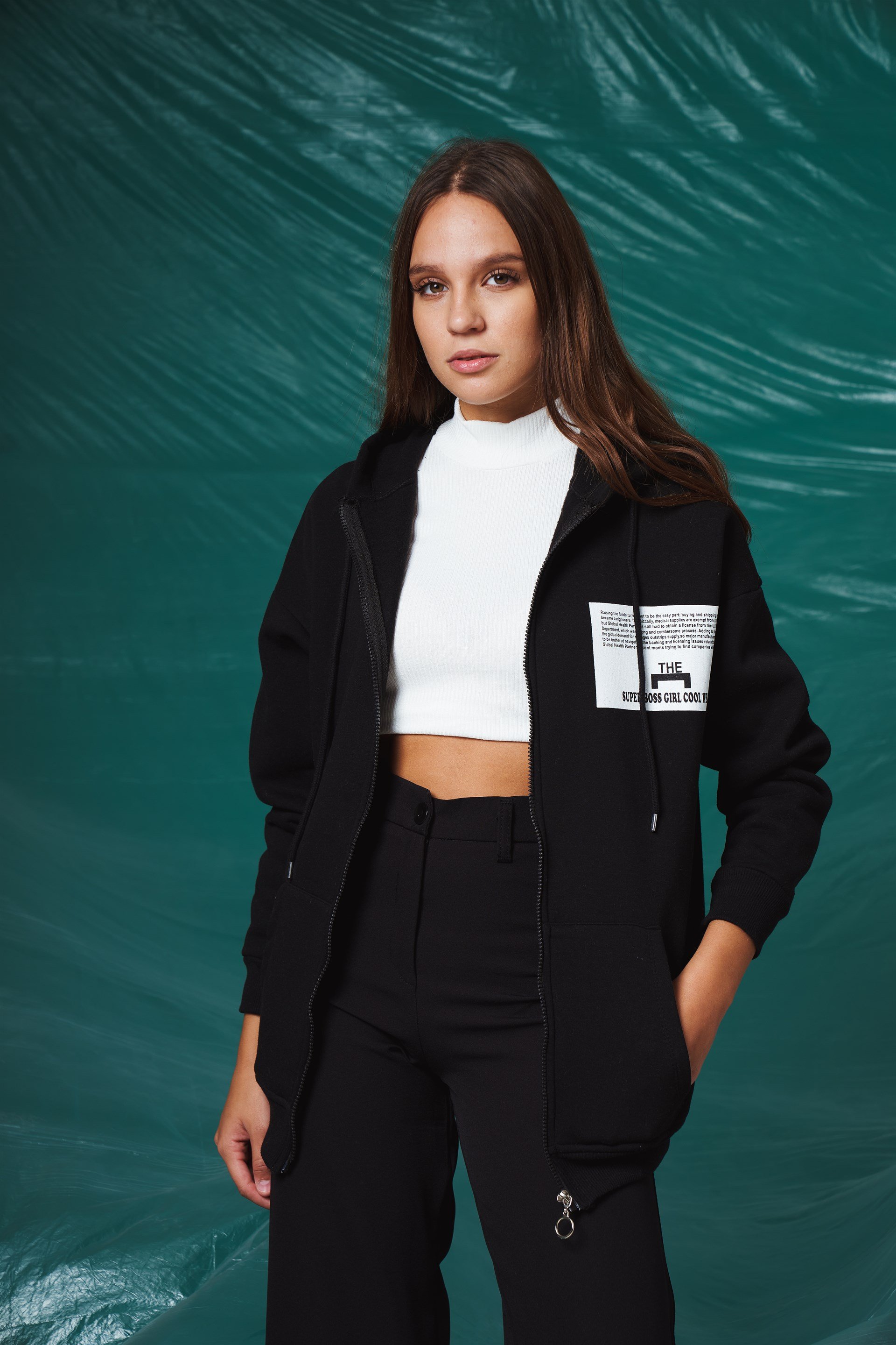 Kapüşonlu Oversize Sweatshirt Ceket