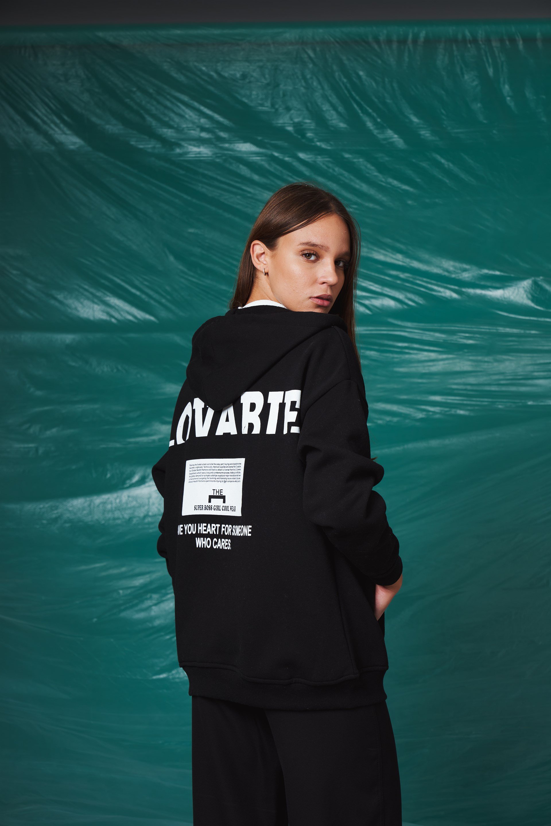 Kapüşonlu Oversize Sweatshirt Ceket