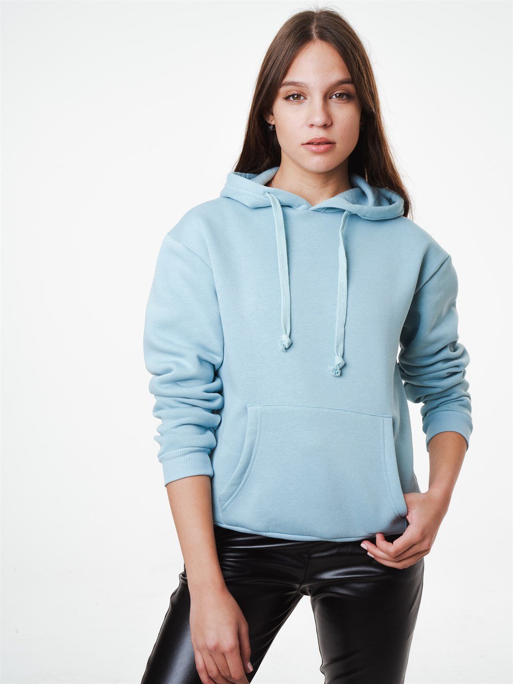 Kapüşonlu Şardonlu Kanguru Cepli Sweatshirt