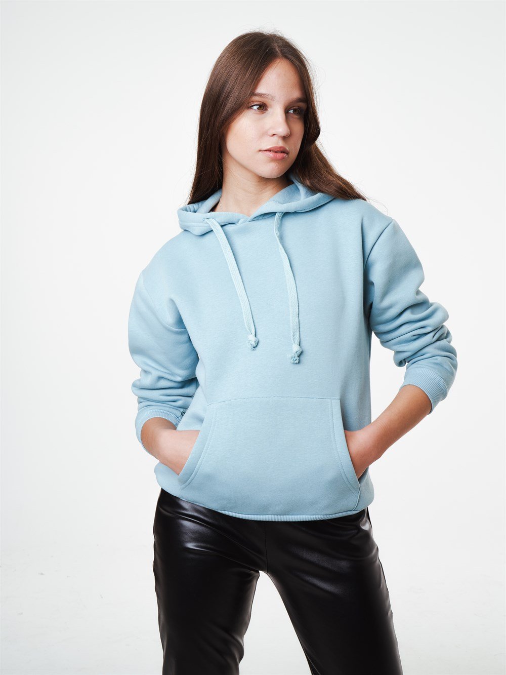 Kapüşonlu Şardonlu Kanguru Cepli Sweatshirt