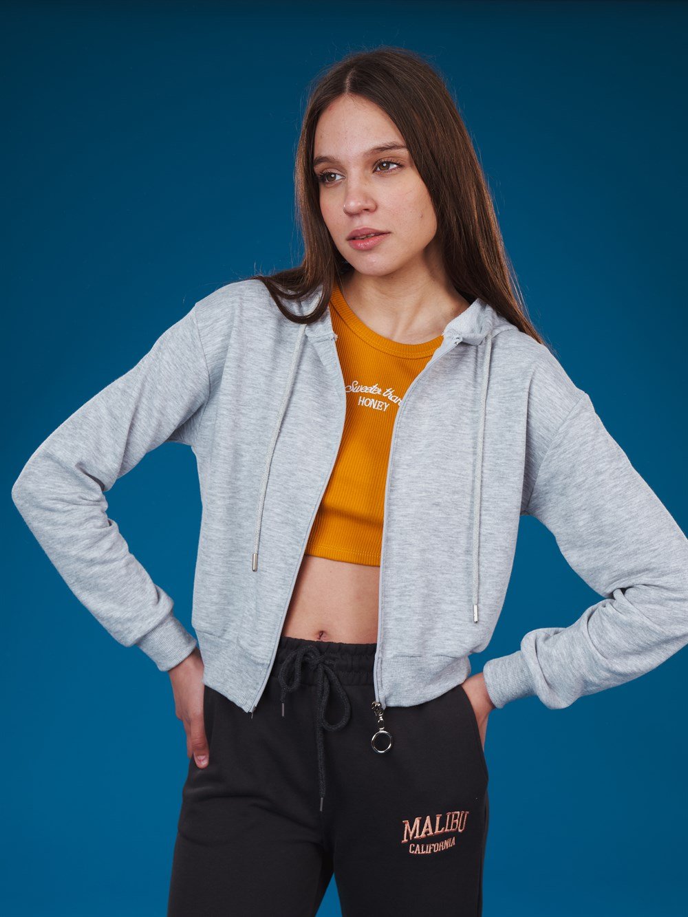 Kapüşonlu Sweatshirt Ceket