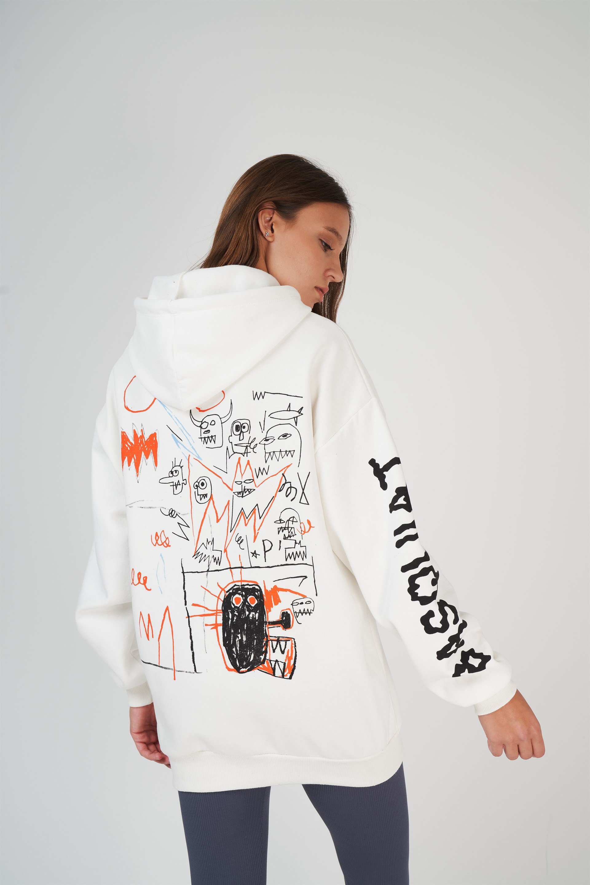 Karikatür Baskılı Sweatshirt
