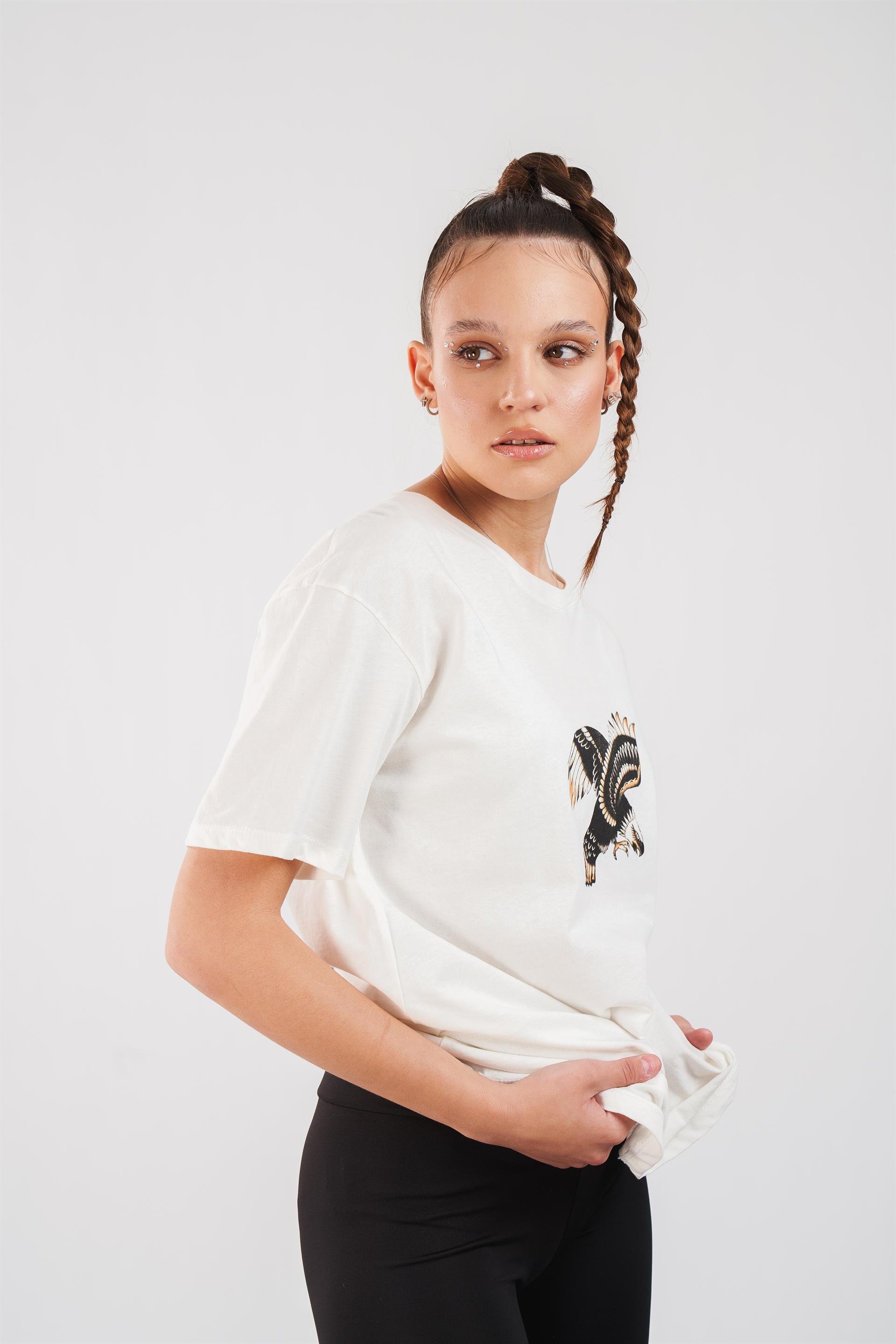 Kartal Baskılı T-shirt