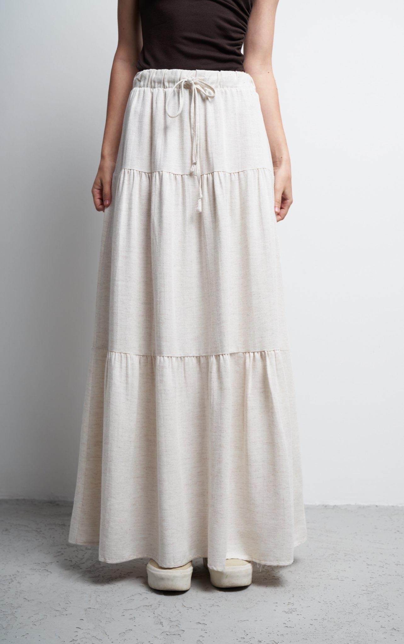 Keten Uzun Etek Ekru
