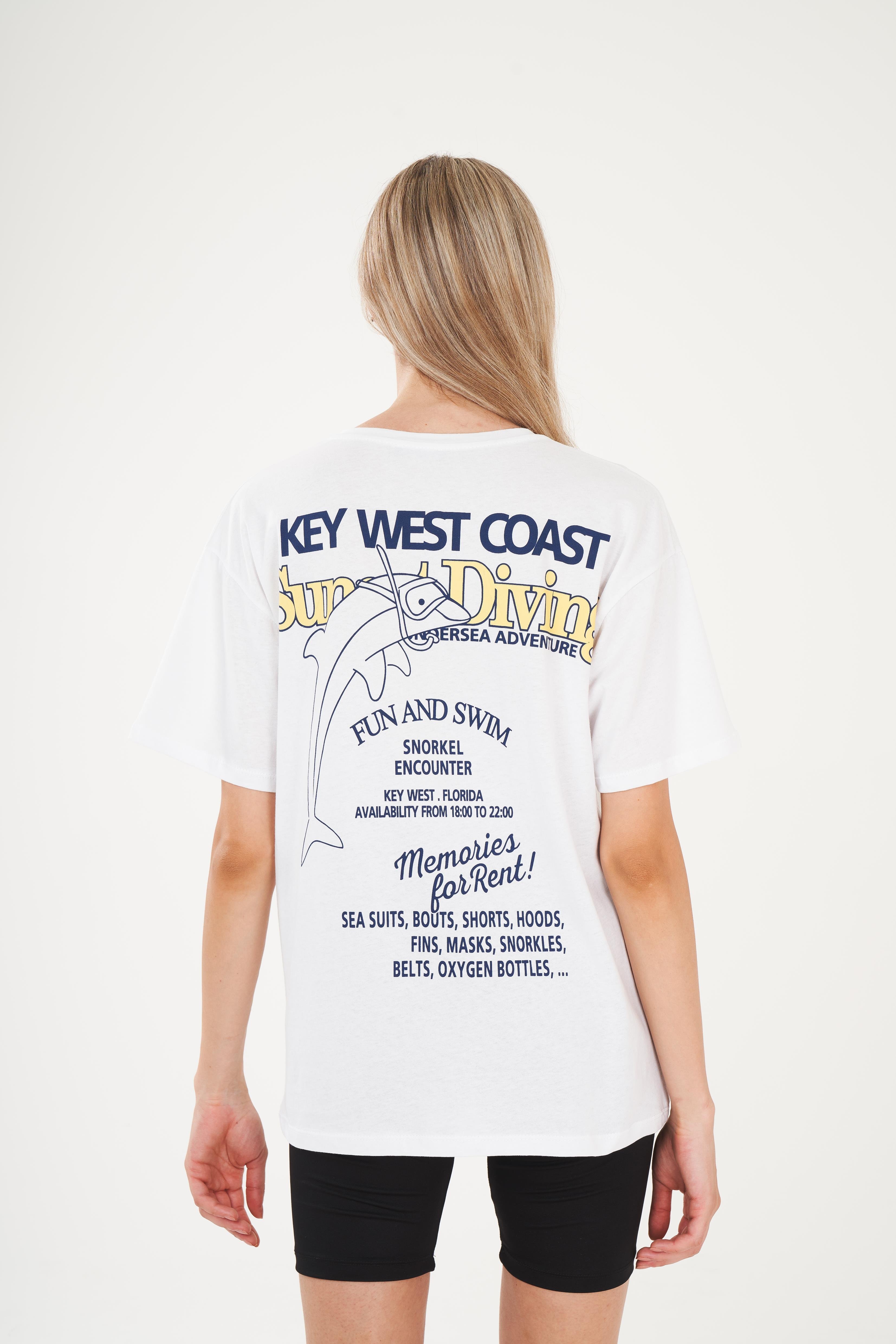 Key West Coast Baskılı T-shirt