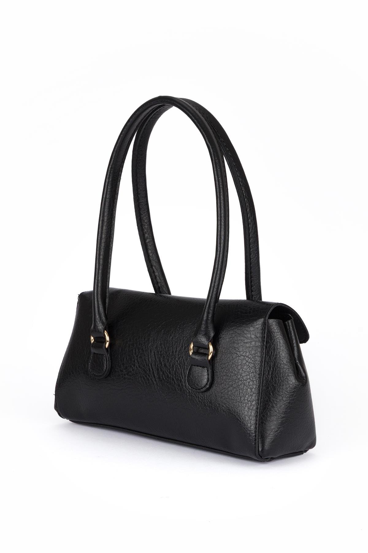 Kilitli Omuz Çantası Siyah