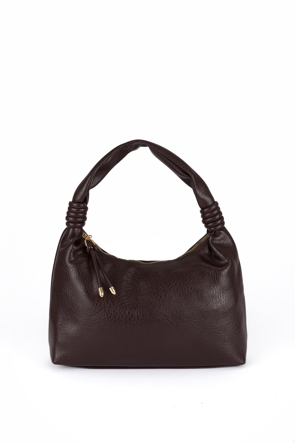 Kırışık Suni Deri Çanta Kahve