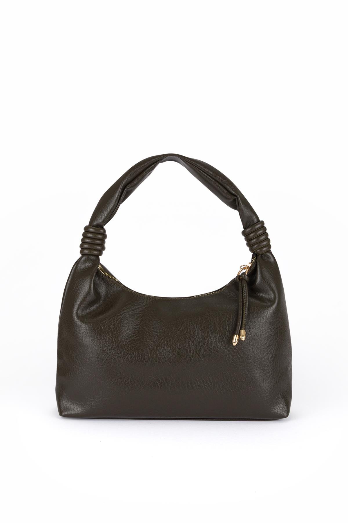 Kırışık Suni Deri Çanta Yeşil