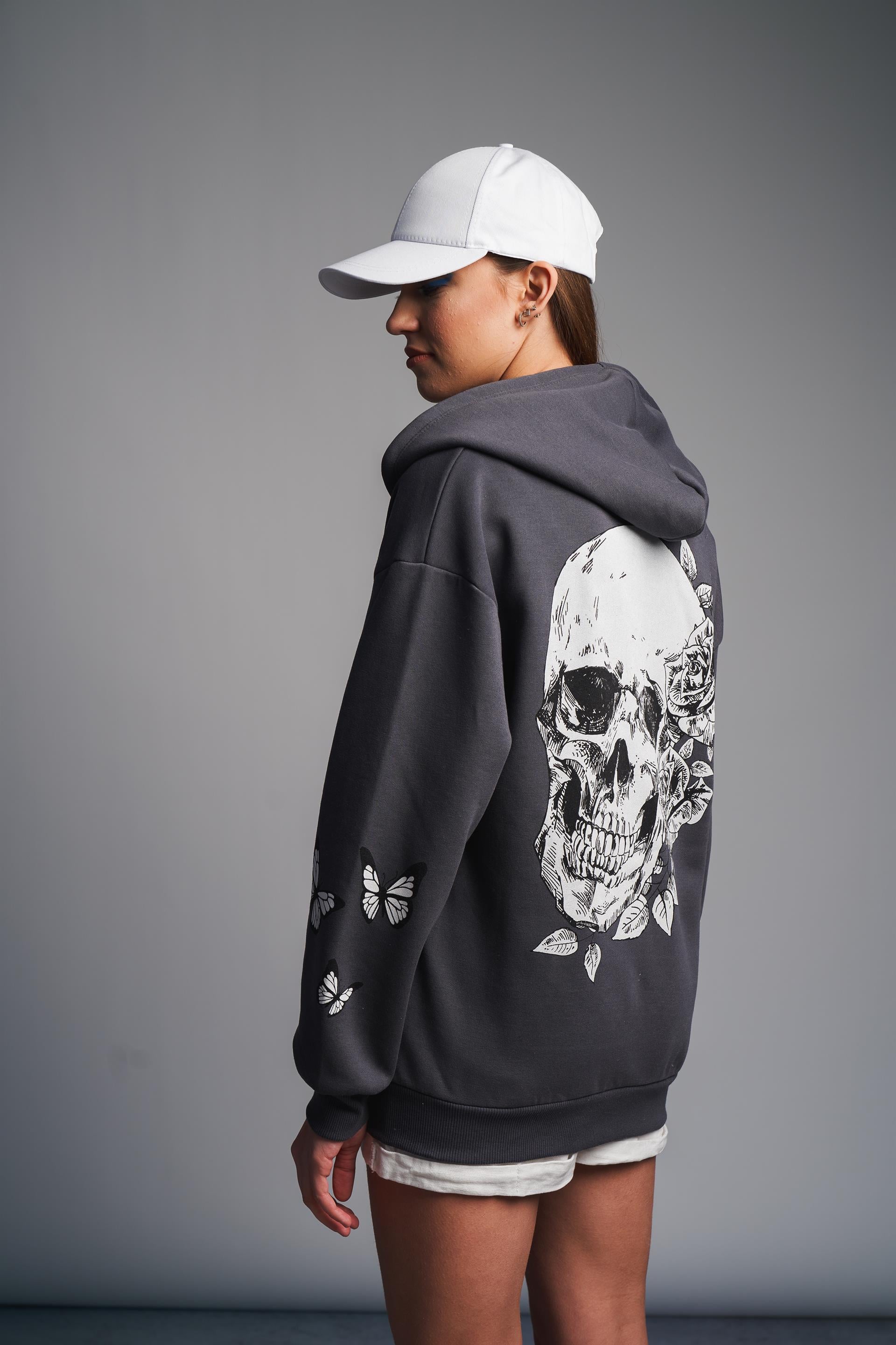 Kuru Kafa Baskılı Sweatshirt Ceket