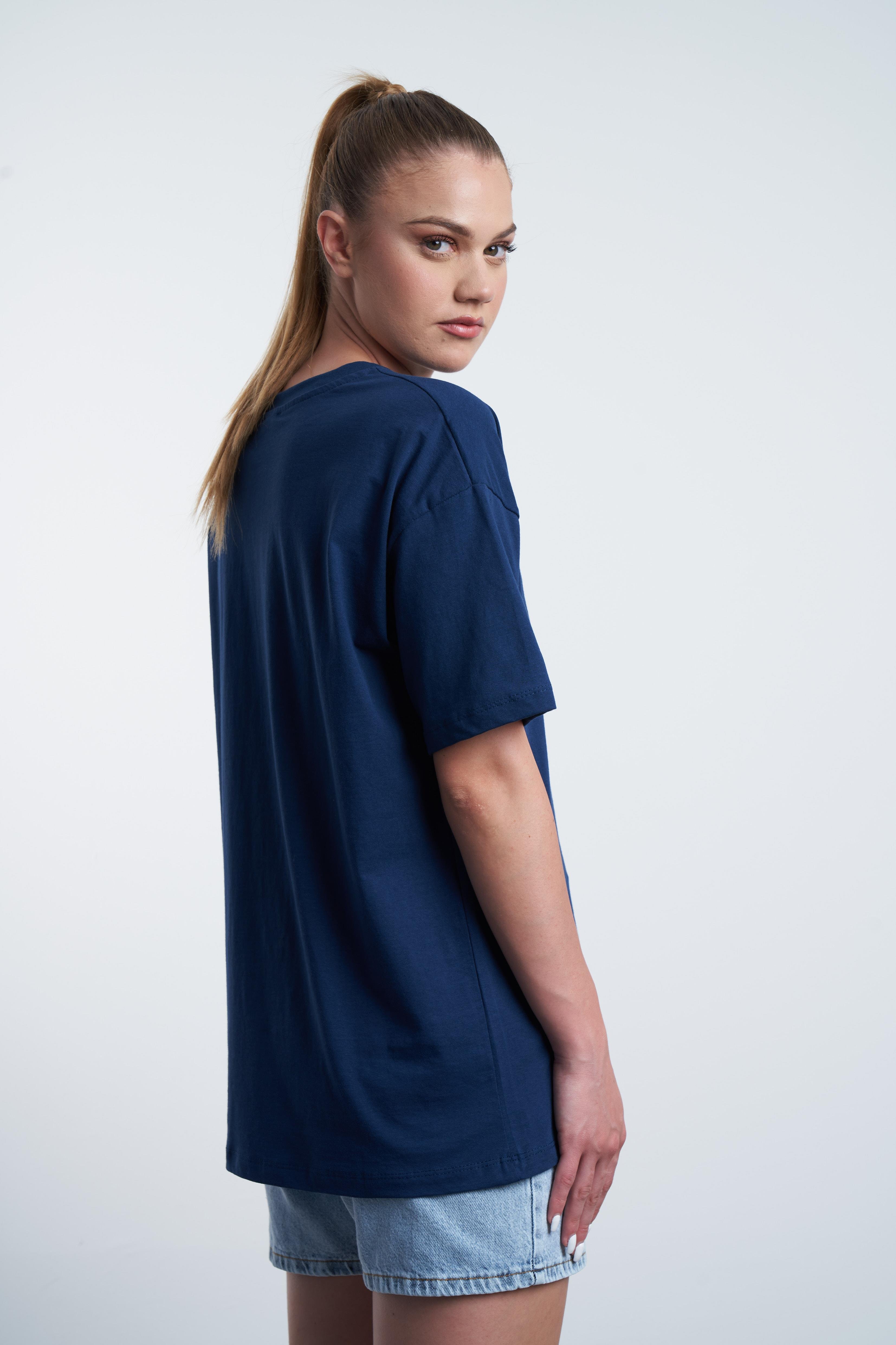Last Call Nakış Baskılı T-shirt Lacivert