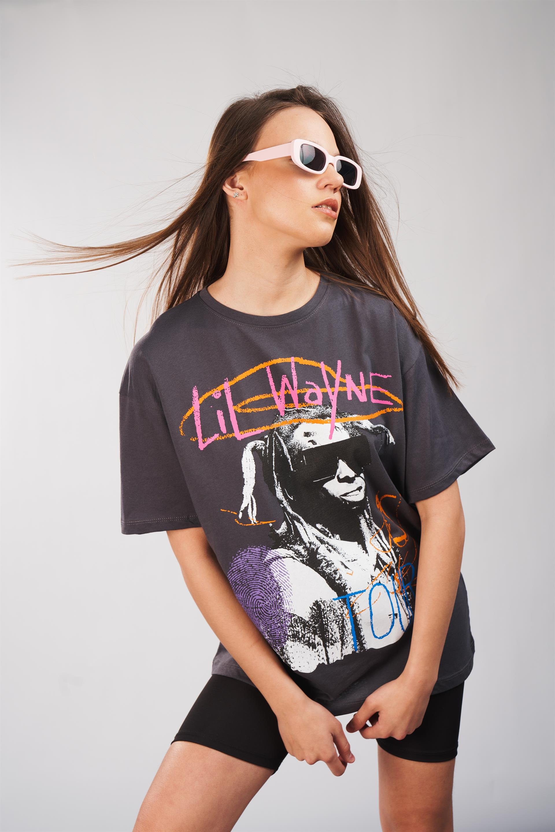 Lil Wayne Baskılı T-shirt