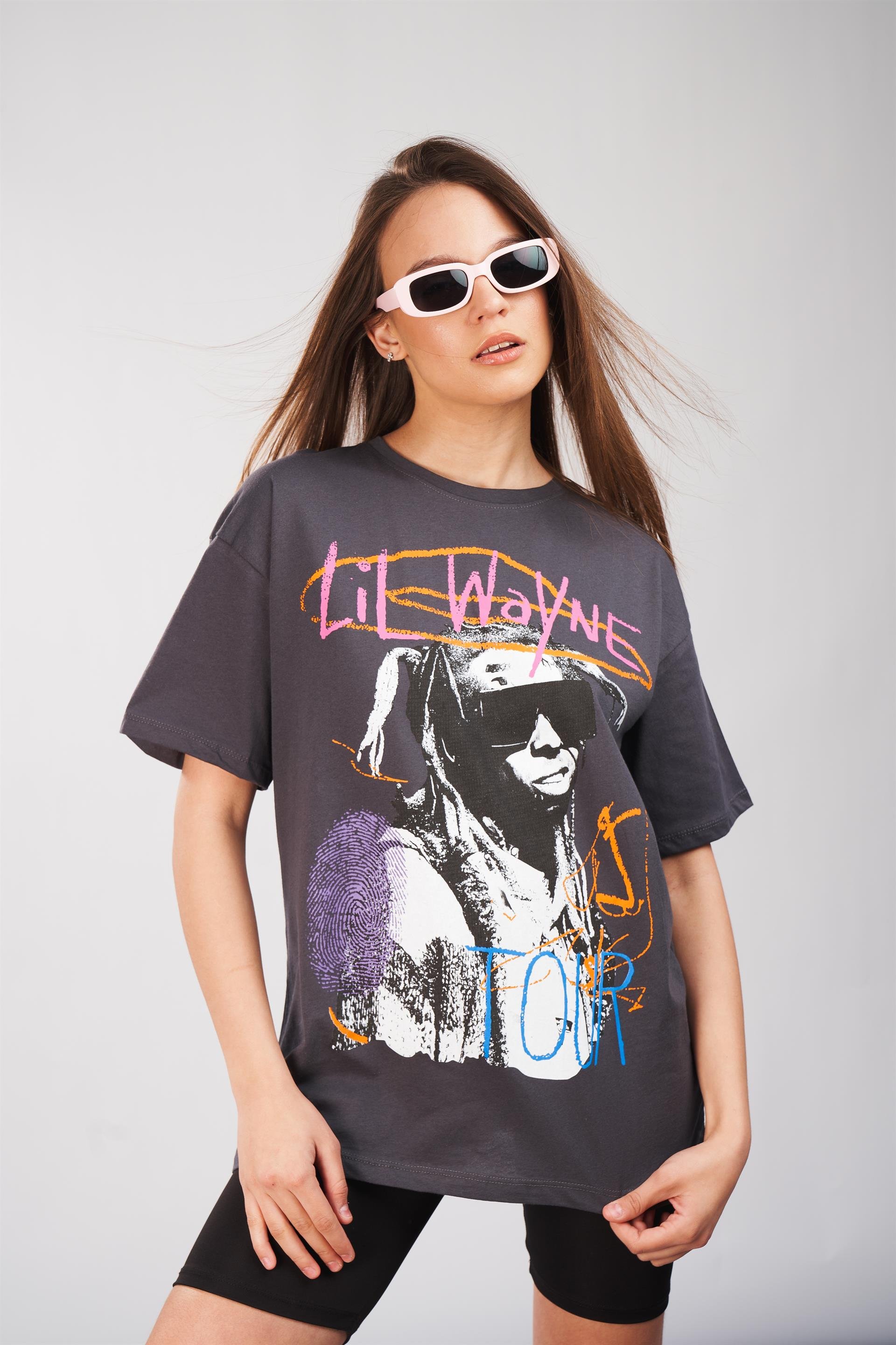 Lil Wayne Baskılı T-shirt