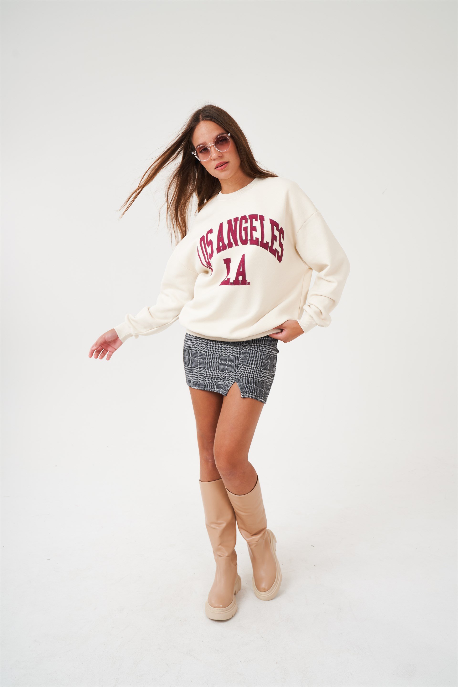 Los Angeles Baskılı Sweatshirt